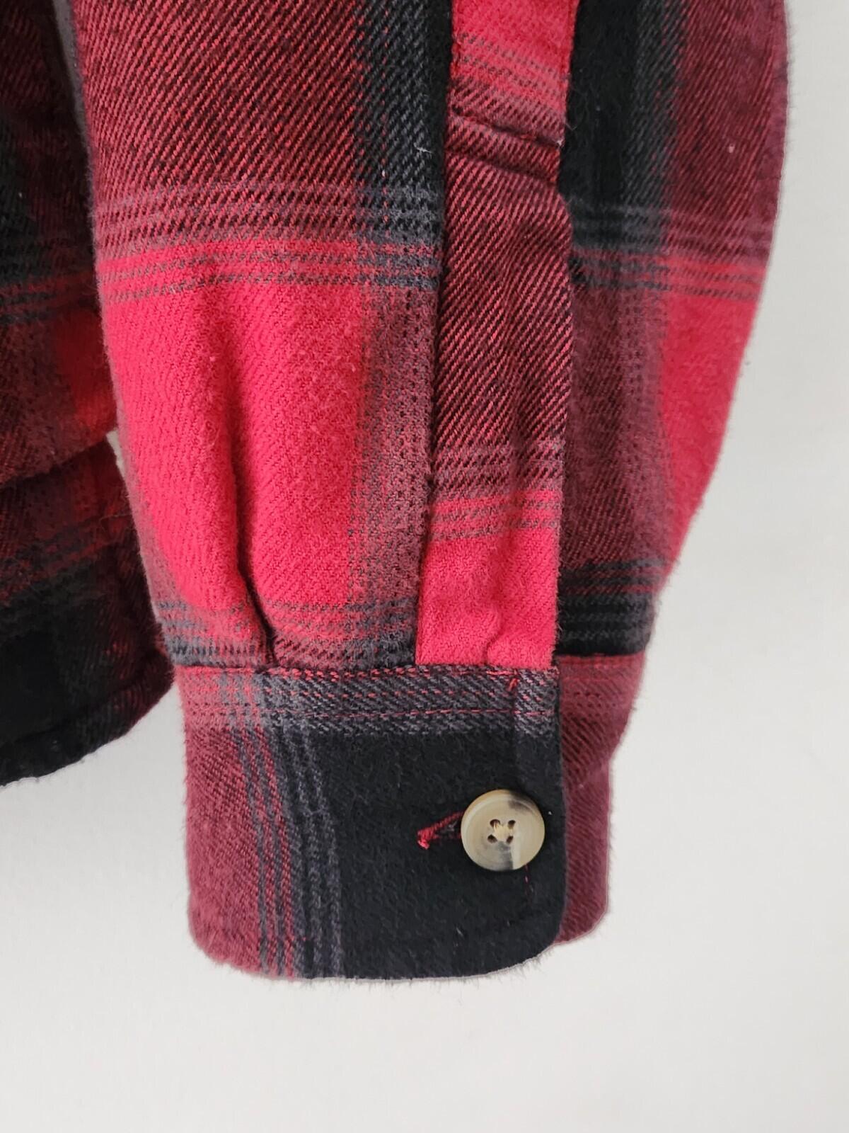 FW17 Supreme Buffalo Plaid Sherpa Lined Chore Shirt Size M Medium Red