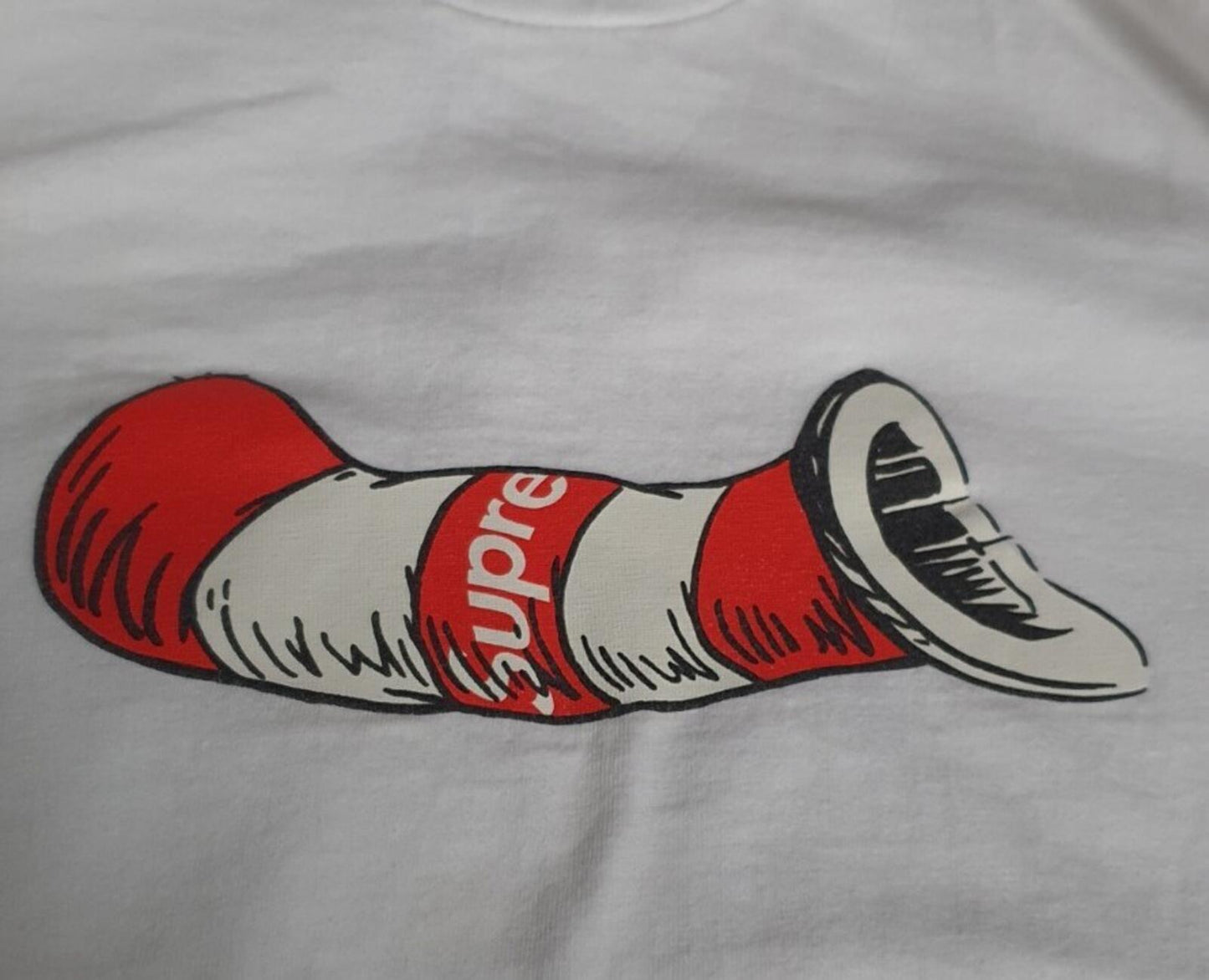 FW18 Supreme Cat in the Hat Tee White Size M