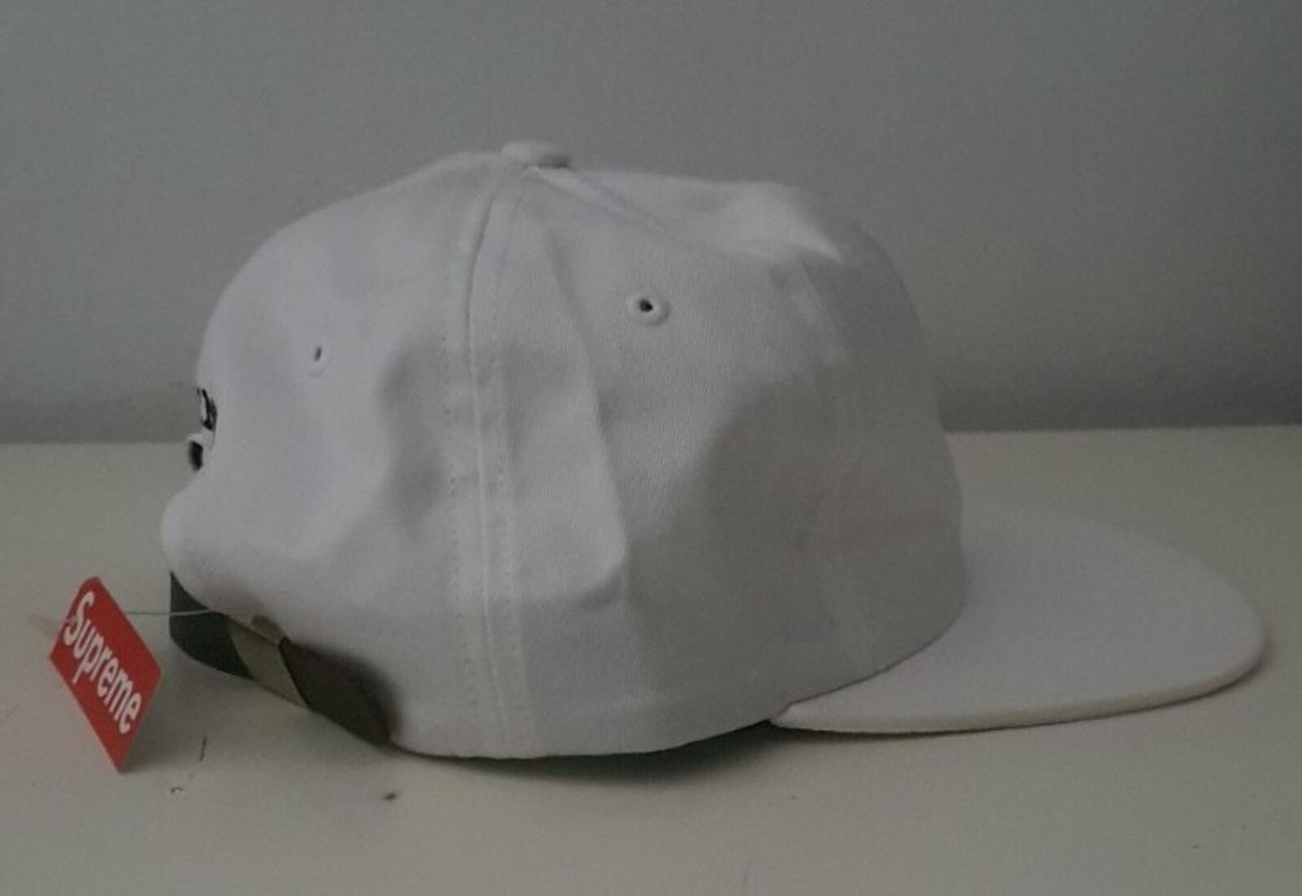 SS16 Supreme S Logo Reflective Logo 6-Panel cap white hat New With Tag