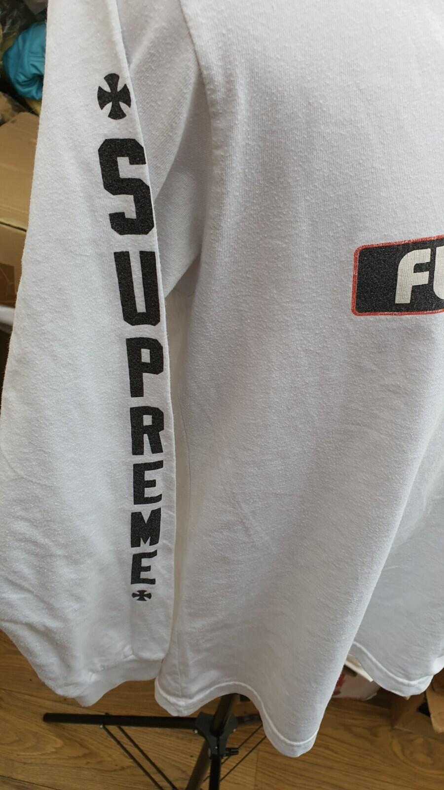 FW15 Supreme x Independent Fuc k The Rest Camiseta manga larga blanca talla M