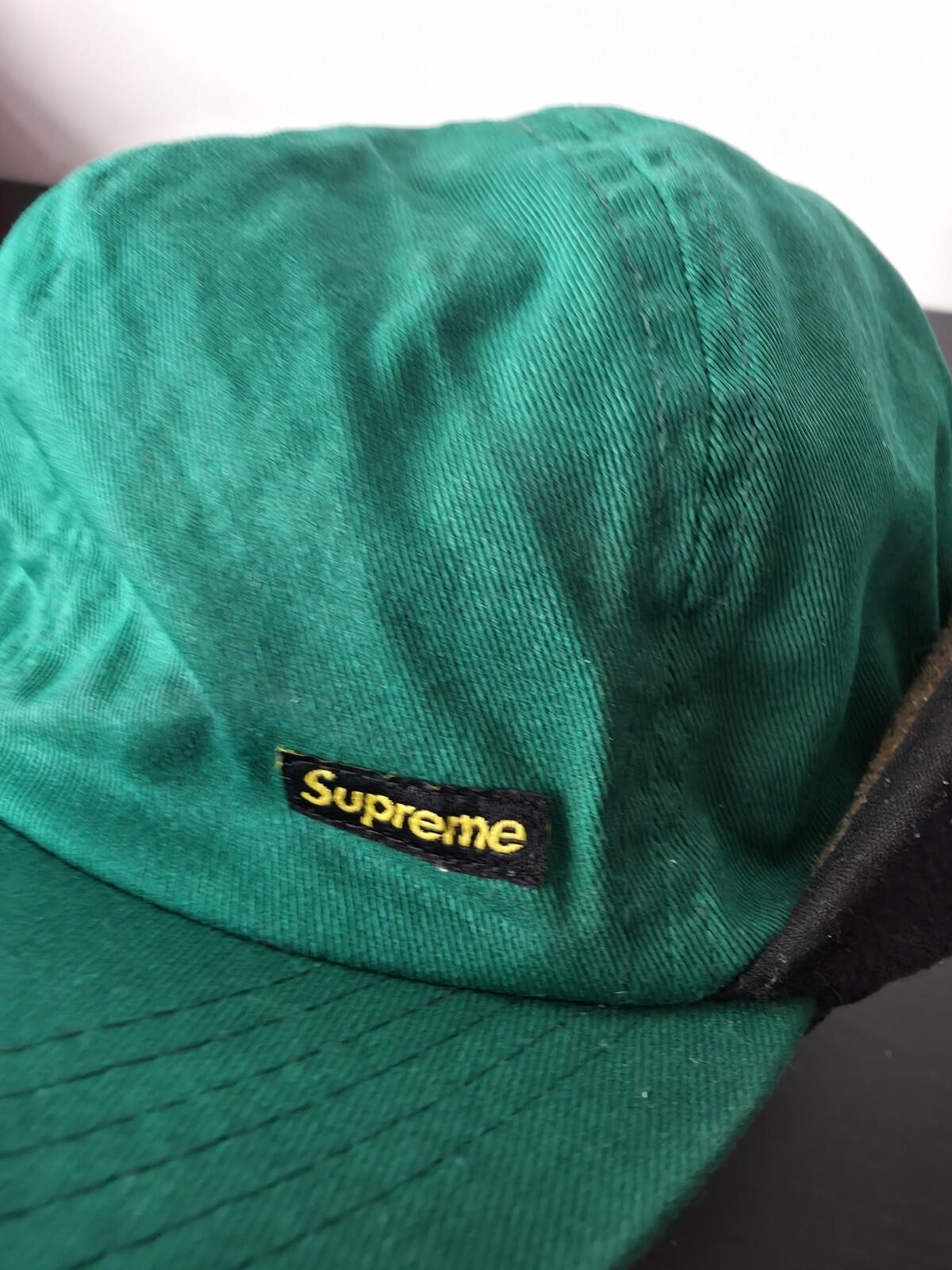 FW12 Supreme Waxed Ear Flap Cap Green Size S/M