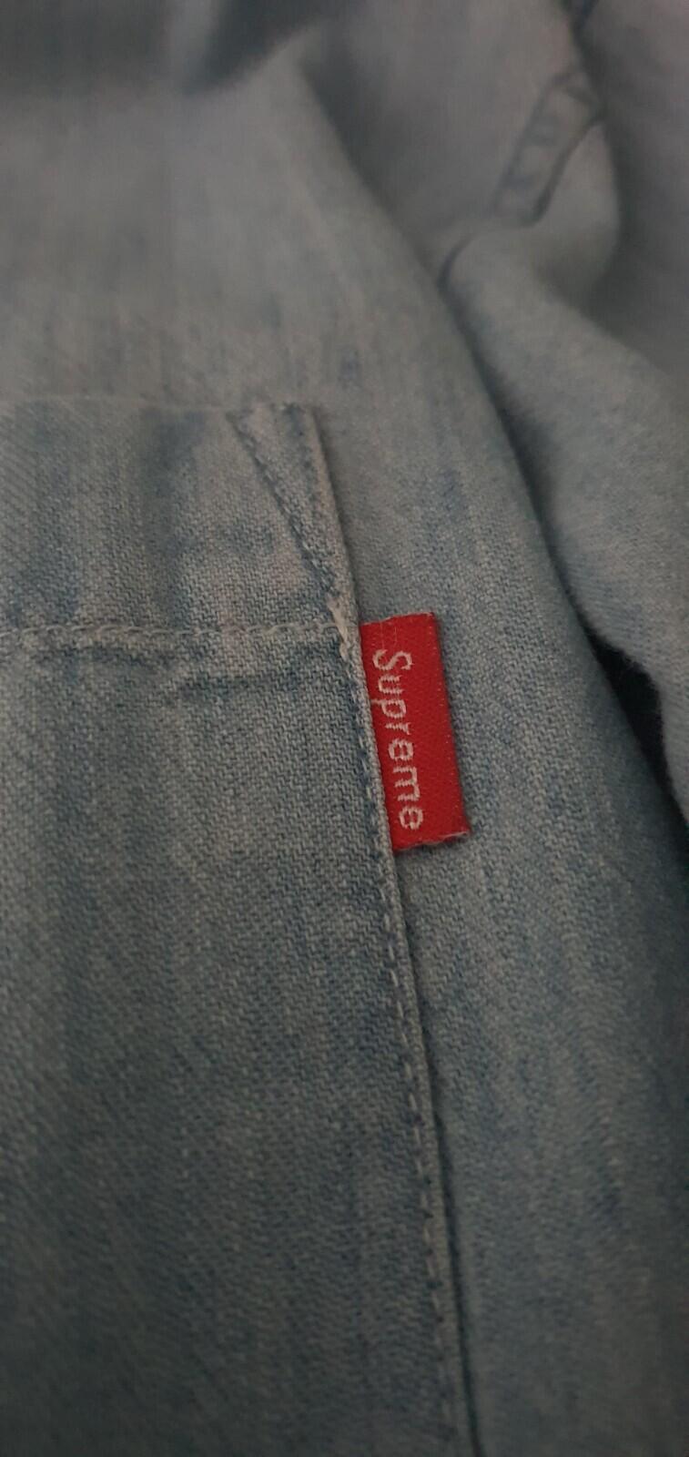 Supreme L/S Denim Shirt long sleeve size L large blue