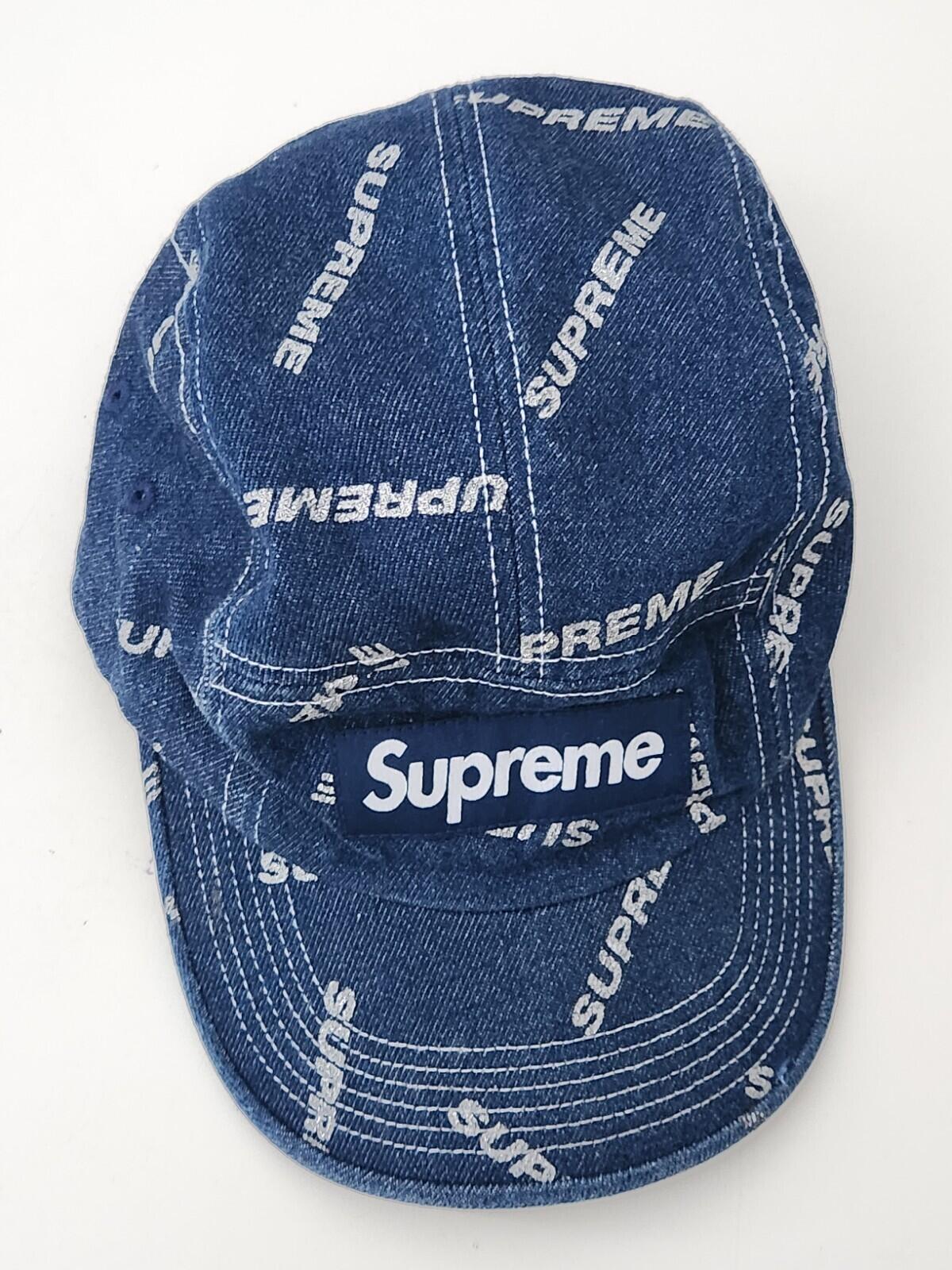 SS17 Supreme Denim Logo Camp Cap Blue Hat Box Logo