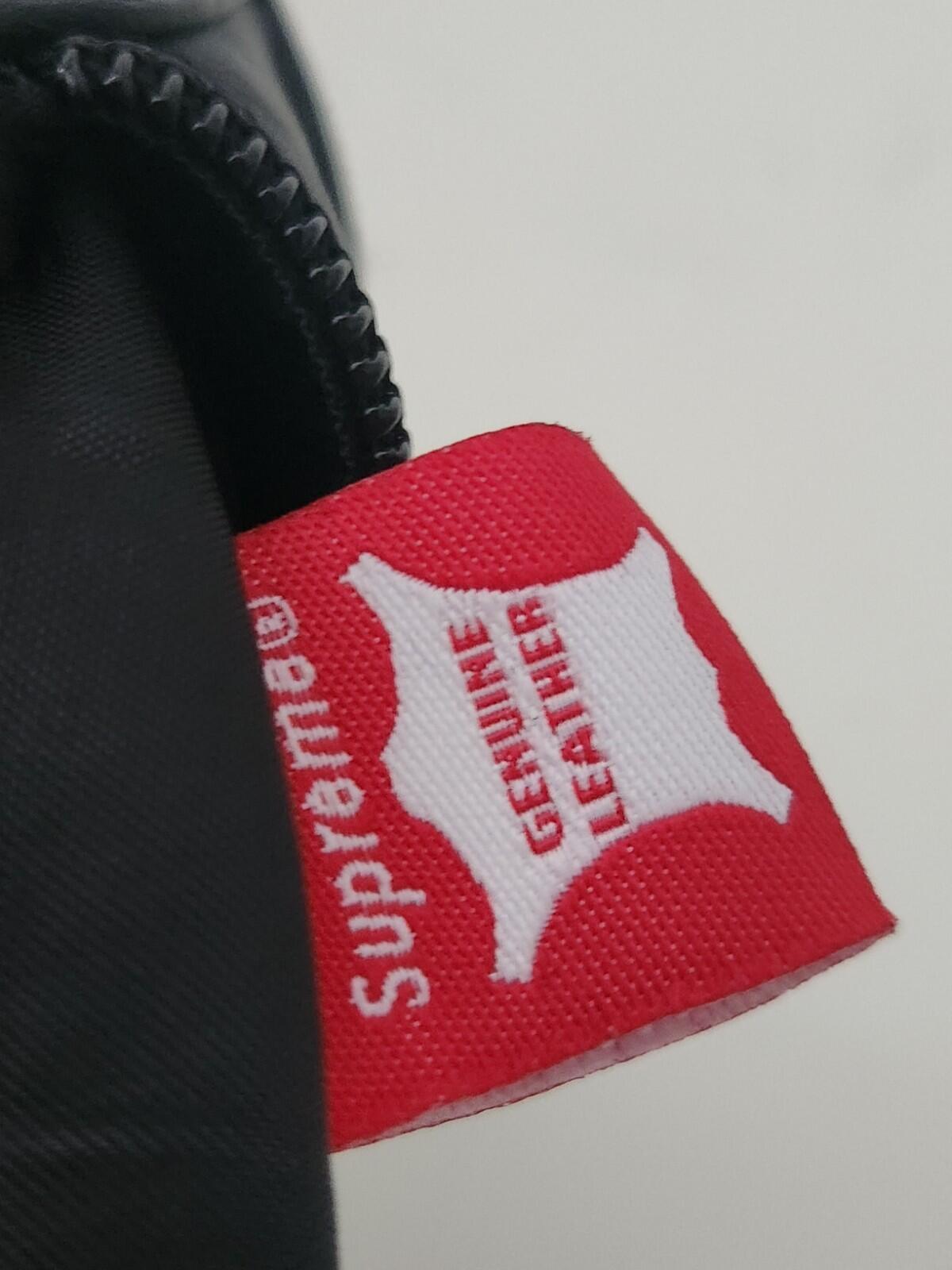 SS19 Supreme Cowhide Leather Waist  Shoulder Bag Black