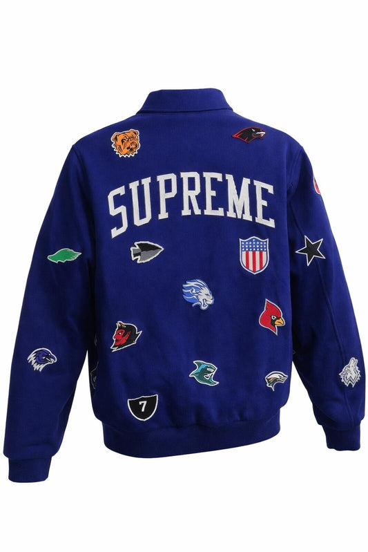 Chaqueta universitaria de lana Supreme Franchise azul talla M (colección otoño/invierno 2014)