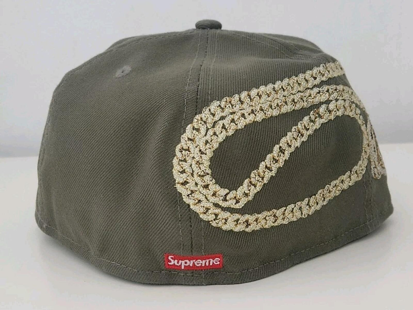 FW23 Supreme Jesus Piece S Logo New Era 59Fifty Hat Olive Size 7 1/4
