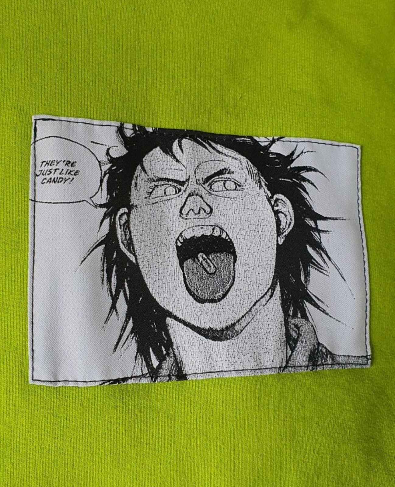 FW17 Supreme x Akira Patches hooded sweatshirt size L large lime hoodie Anime
