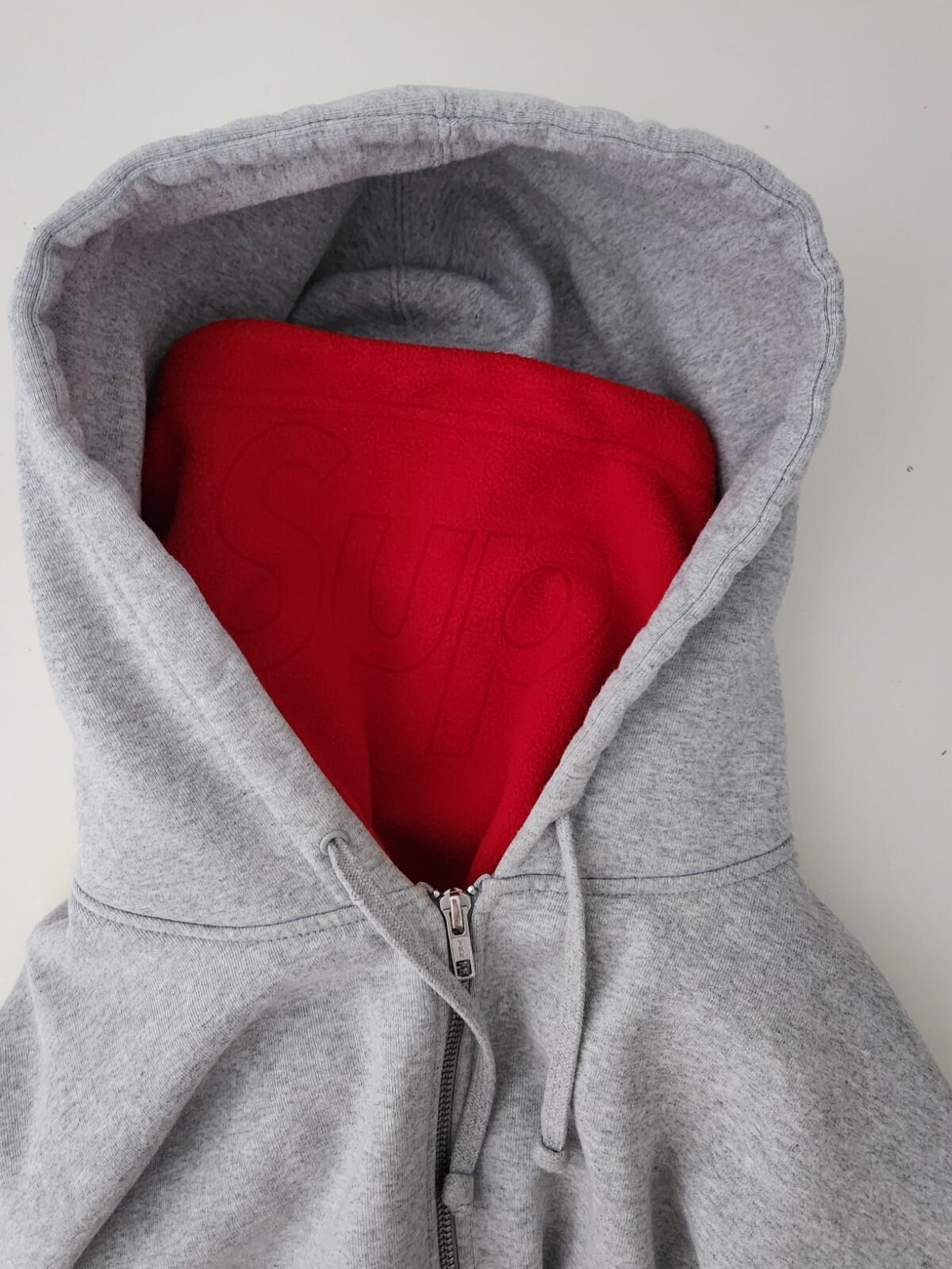 FW22 Supreme Double Hood Facemask Zip Up hooded sweatshirt Size XL hoodie Grey