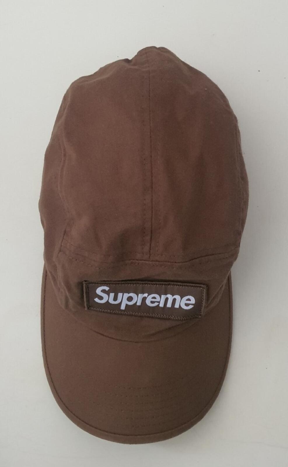SS22 Supreme Military Camp Cap Hat Brown Box logo