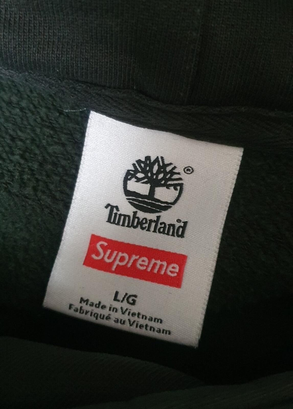 FW16 Supreme Timberland hooded sweatshirt DYED hoodie size L Large