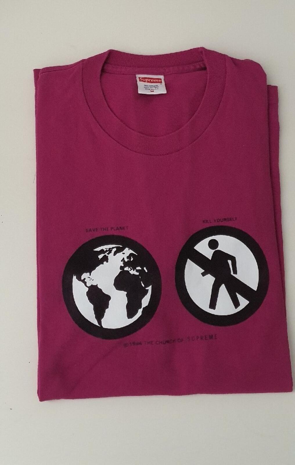 FW19 Supreme Save The Planet Tee Size M medium Burgundy T-shirt