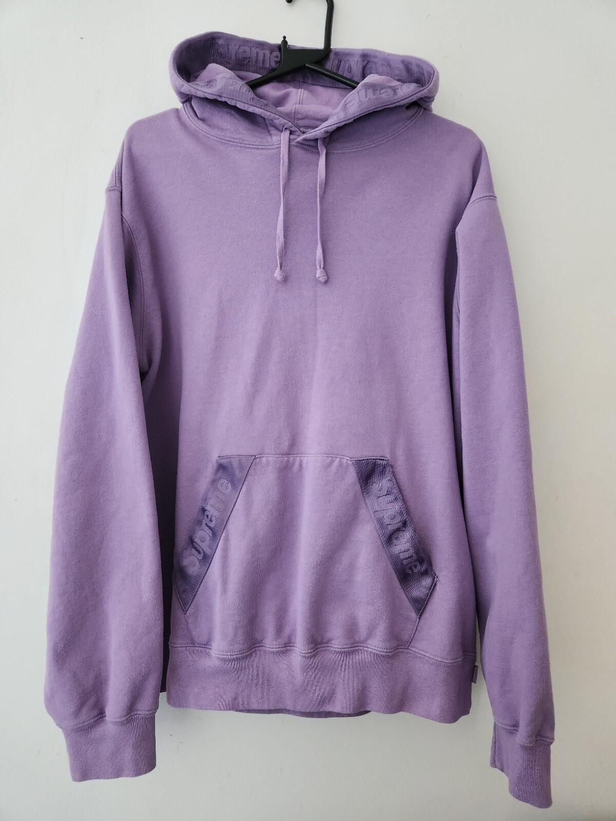 SS20 Supreme Tonal Webbing Hooded Sweatshirt Size L Large Violet Hoodie