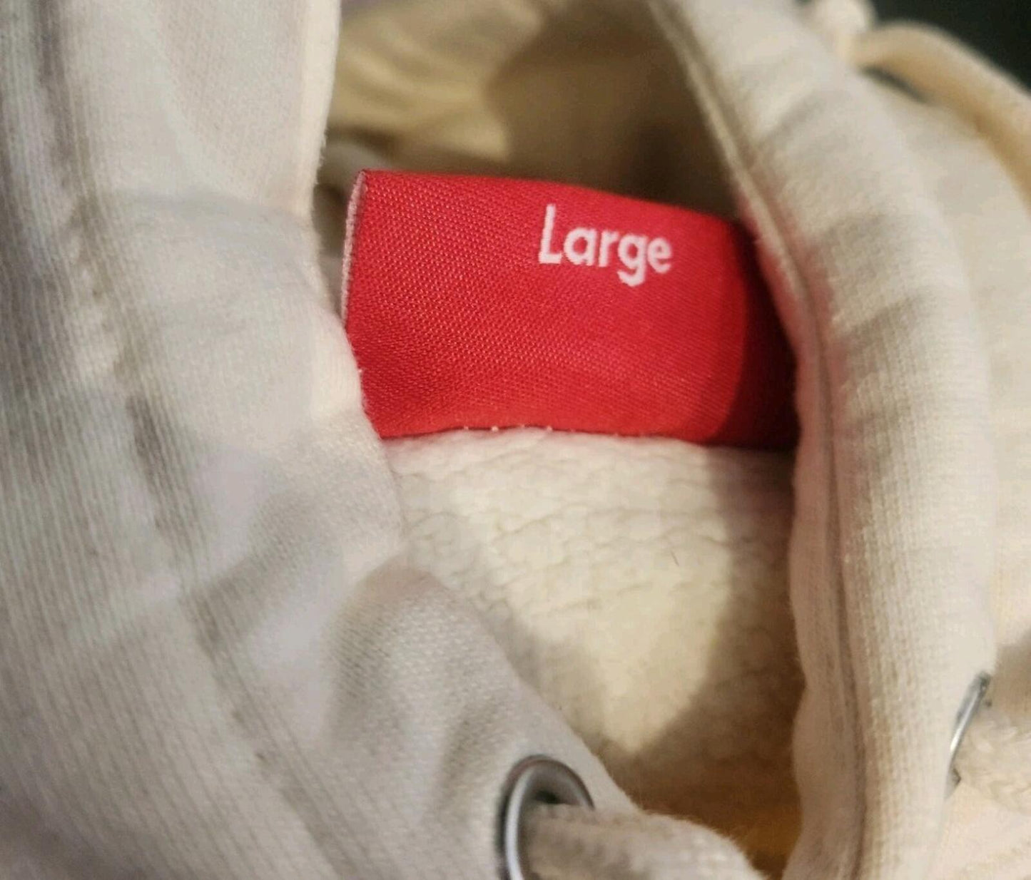 SS20 Supreme Metallic Rib Hooded Sweatshirt Natural Size L