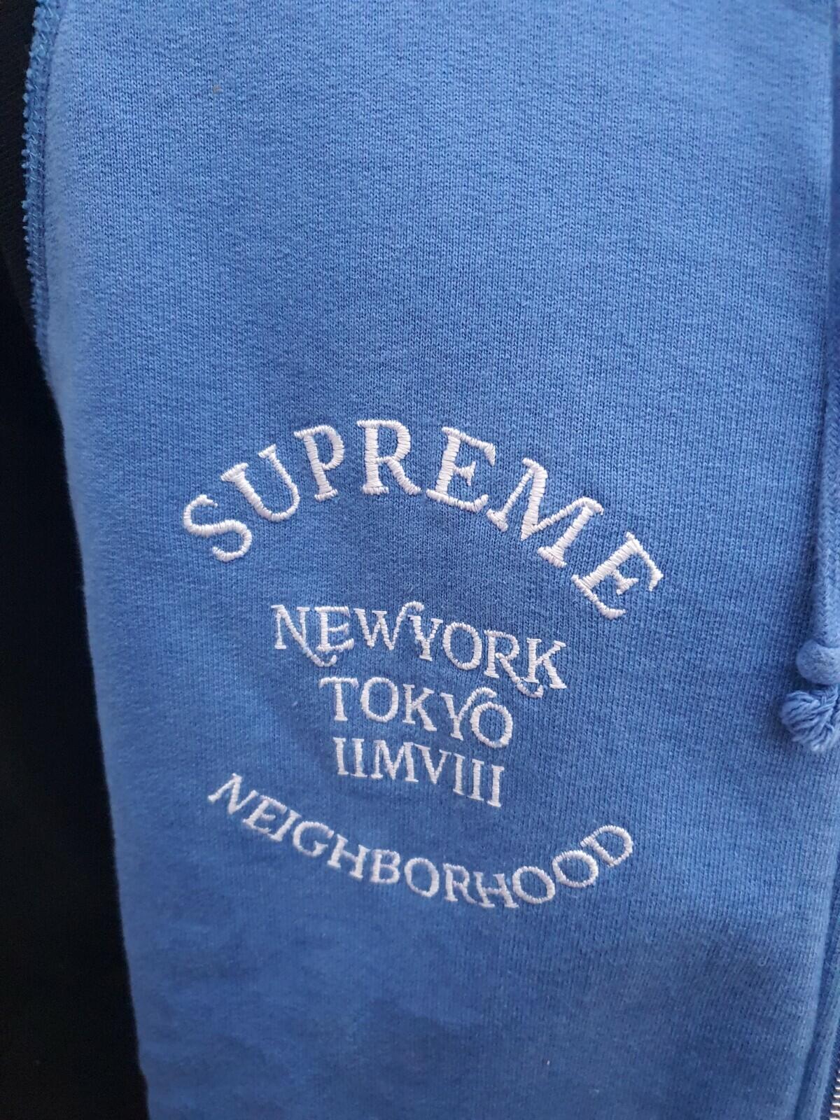 SS09 Supreme Neighborhood Zip Up Hooded Sweatshirt Blue Size XL 4
