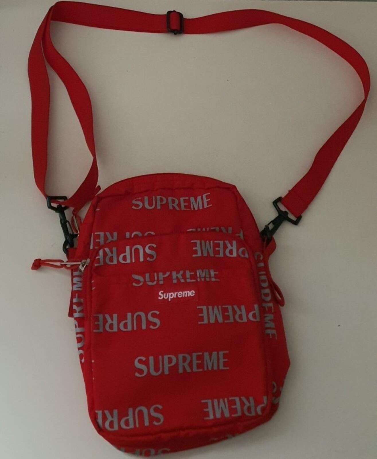 FW16 Supreme 3M Reflective Repeat Shoulder Bag Rojo