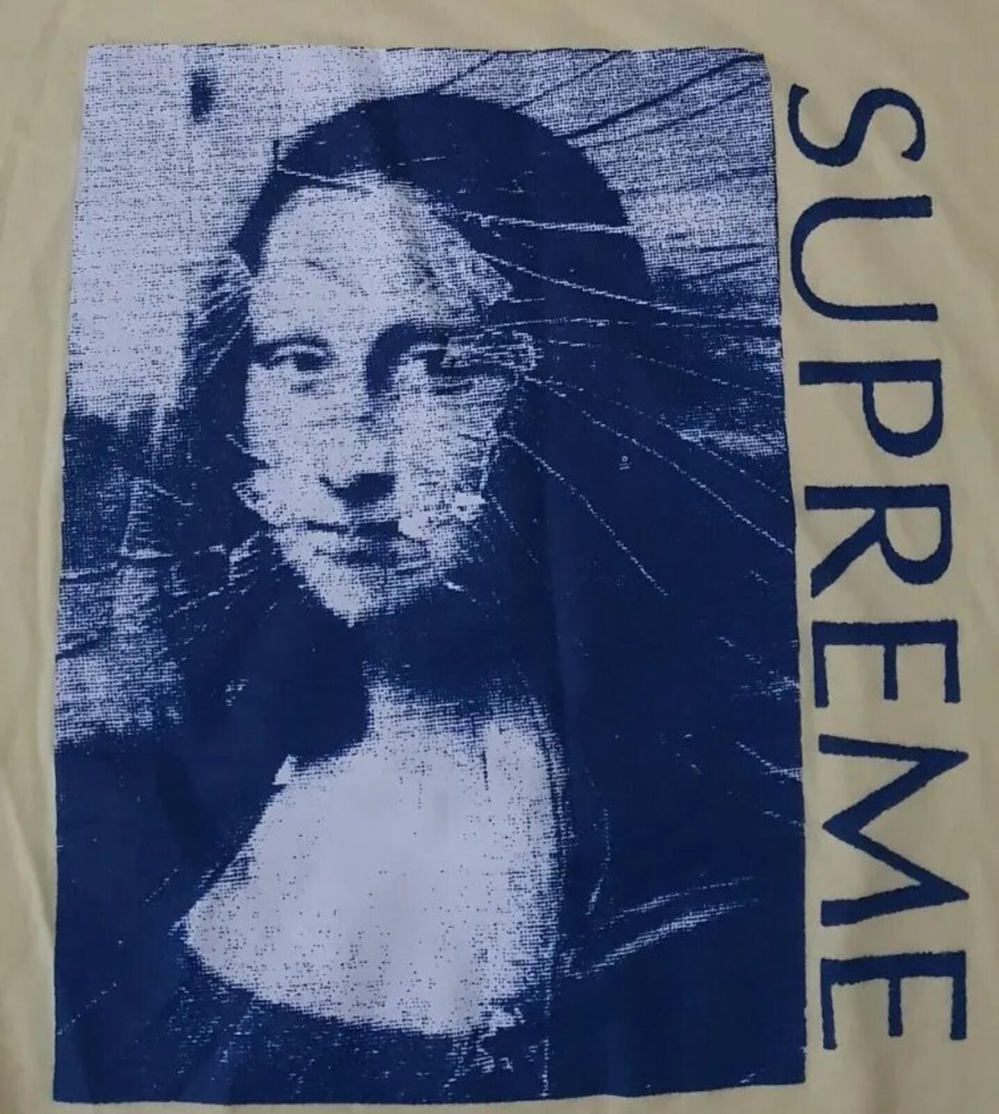 SS18 Supreme Mona Lisa tee M medium palm yellow T-shirt