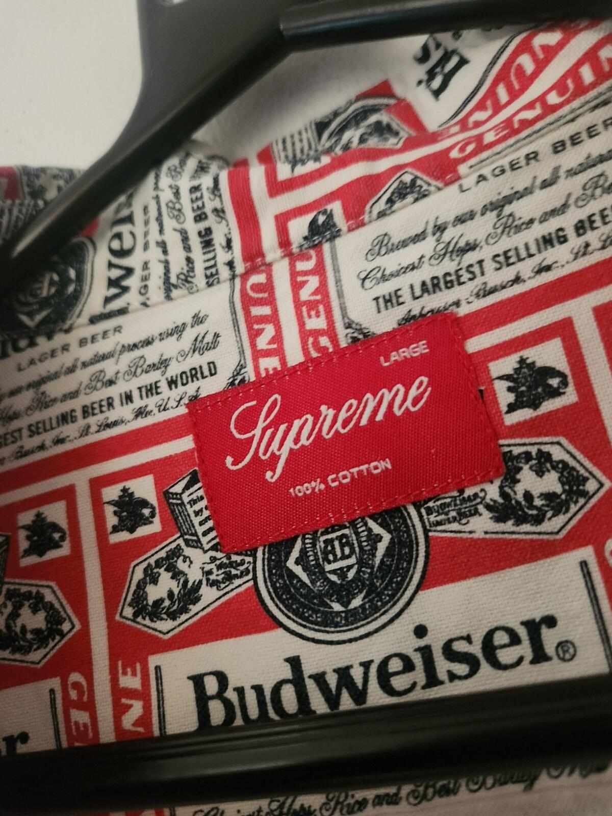 SS09 Supreme x Budweiser Shirt L Large vintage 2009 very rare beer design