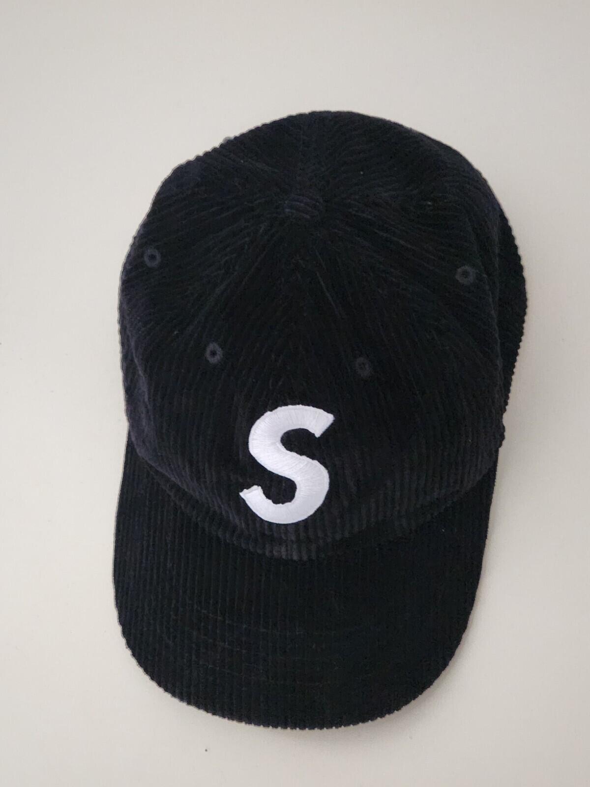 FW23 Supreme Corduroy S Logo 6-panel Cap Black
