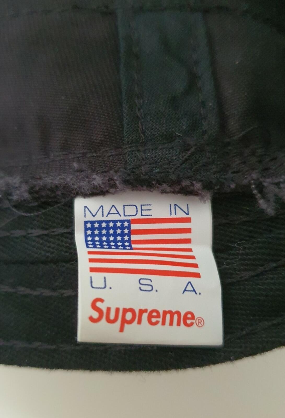 SS20 Supreme name plate black crusher size S/M bucket hat small / medium
