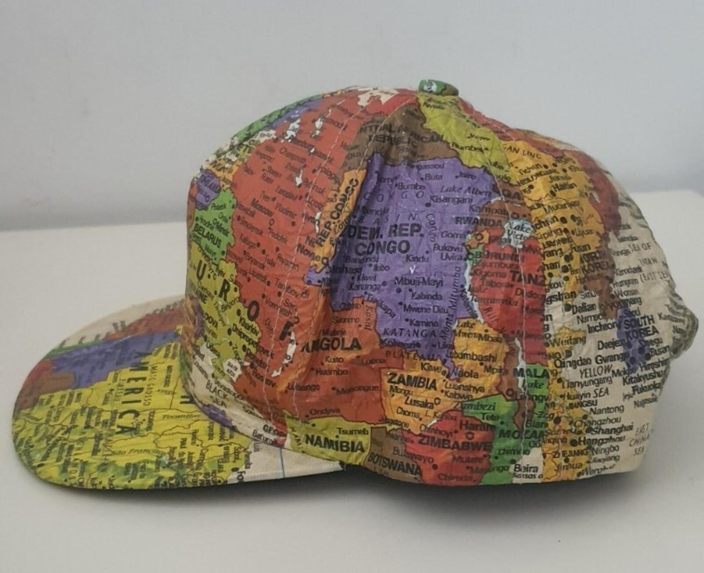SS12 Supreme World Map 5-panel cap vintage Multicolour Hat 2012 Atlas Very rare