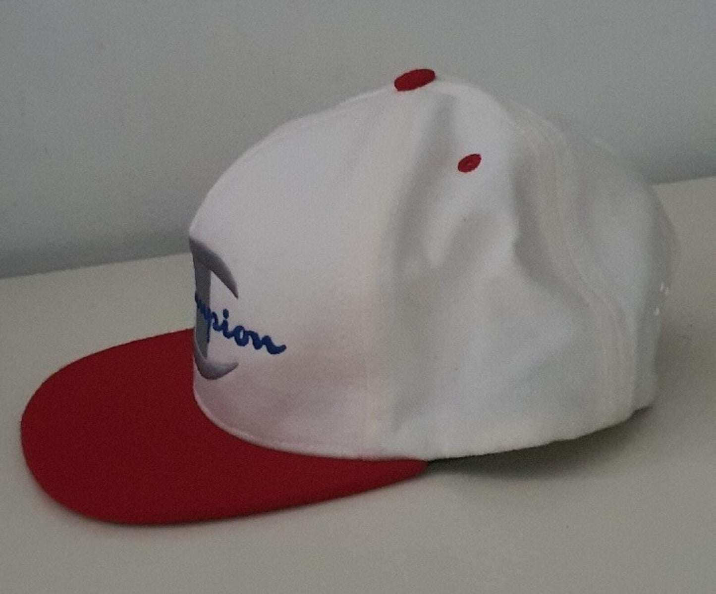 SS15 Supreme x Champion Back Arc Logo 5-panel White cap hat Rare