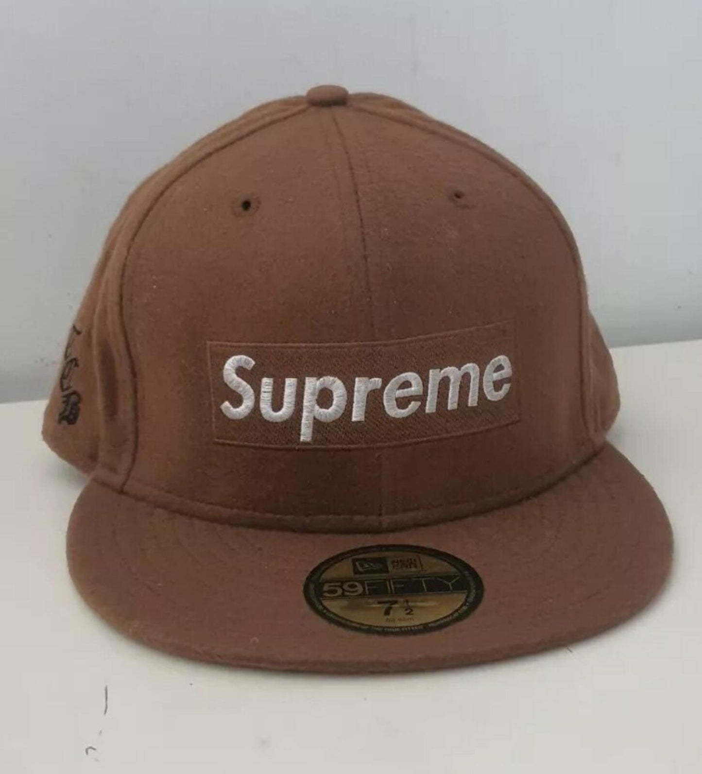 FW11 Supreme Loro Piana Box Logo New Era Hat Wool Brown Size 7 1/2