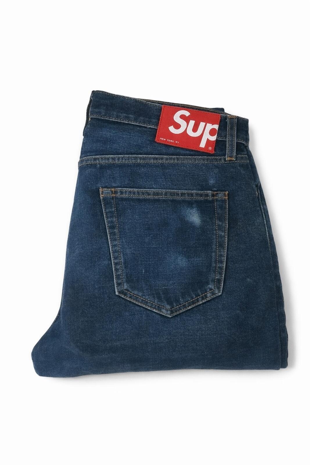 Supreme Denim Slim Jeans Blue Size 34 W34 L30 ALTERED