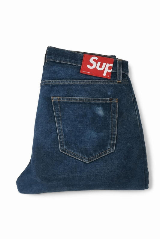 Supreme Denim Slim Jeans Blau Größe 34 W34 L30 GEÄNDERT