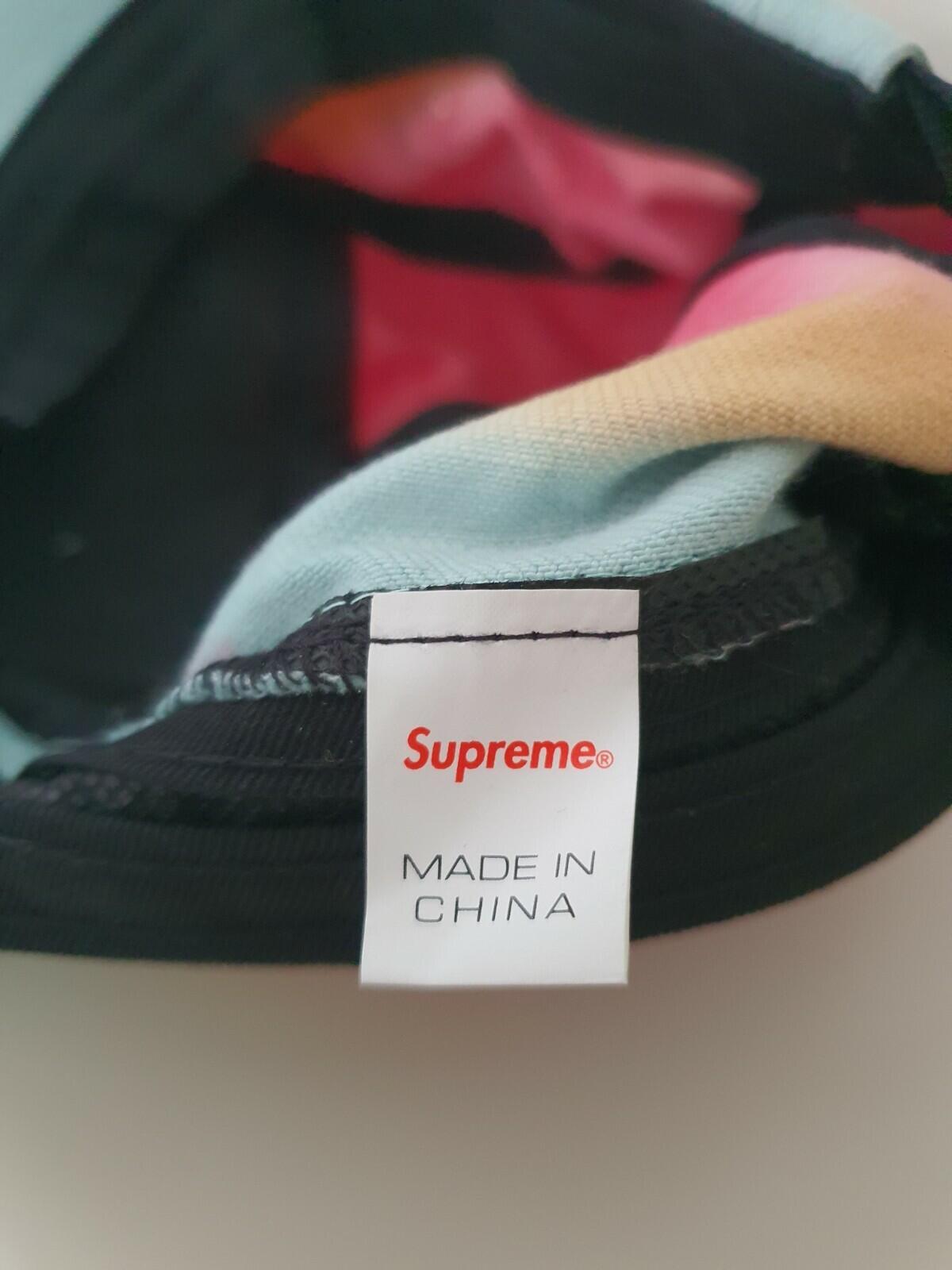 SS20 Supreme Embossed Denim Camp Cap Hat Red Dip Dye