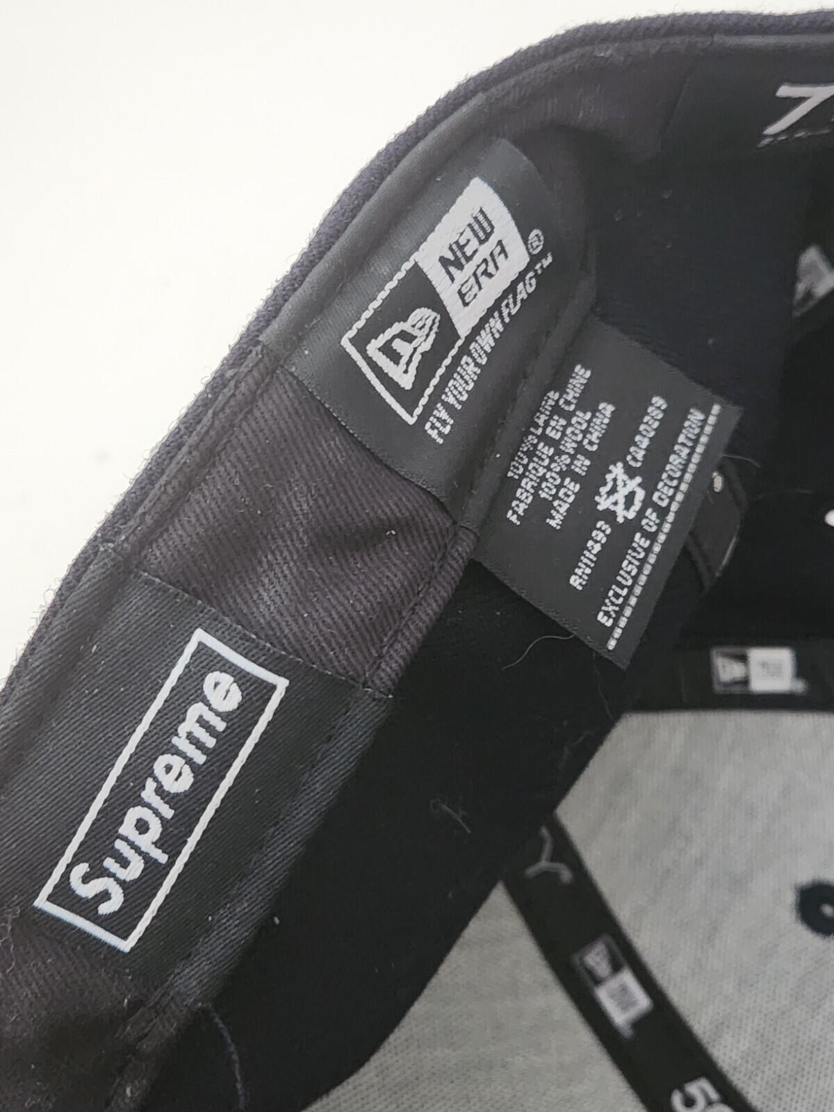 SS16 Supreme Box Logo New Era Marine Mütze Silber Metallic Logo 7 1/4 Seltene Wollmütze