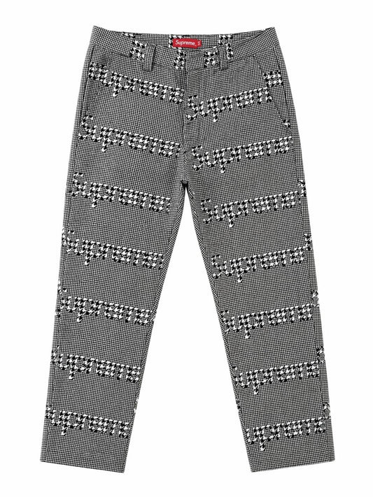 FW20 Supreme Pantalón de Trabajo Negro Houndstooth Talla 30 W30 L30