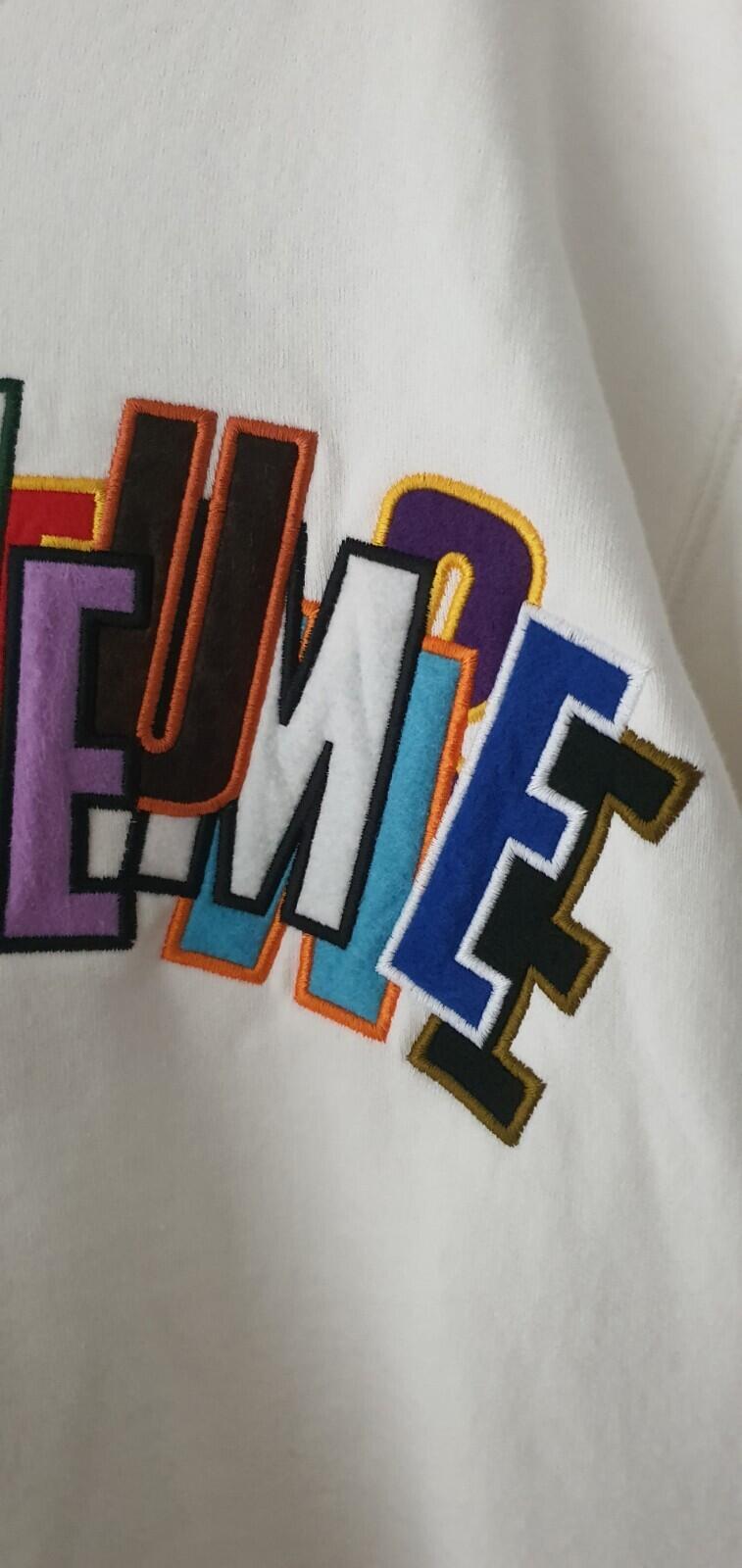 SS21 Supreme Stacked Crewneck Size M Medium white sweatshirt Jumper