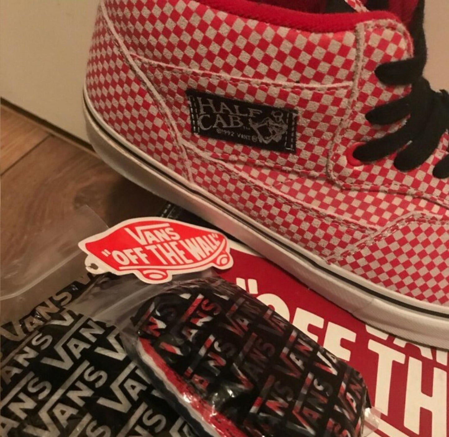 FW09 Supreme x Vans Micro Check Half Cab Red US 9 UK 8 EU 42