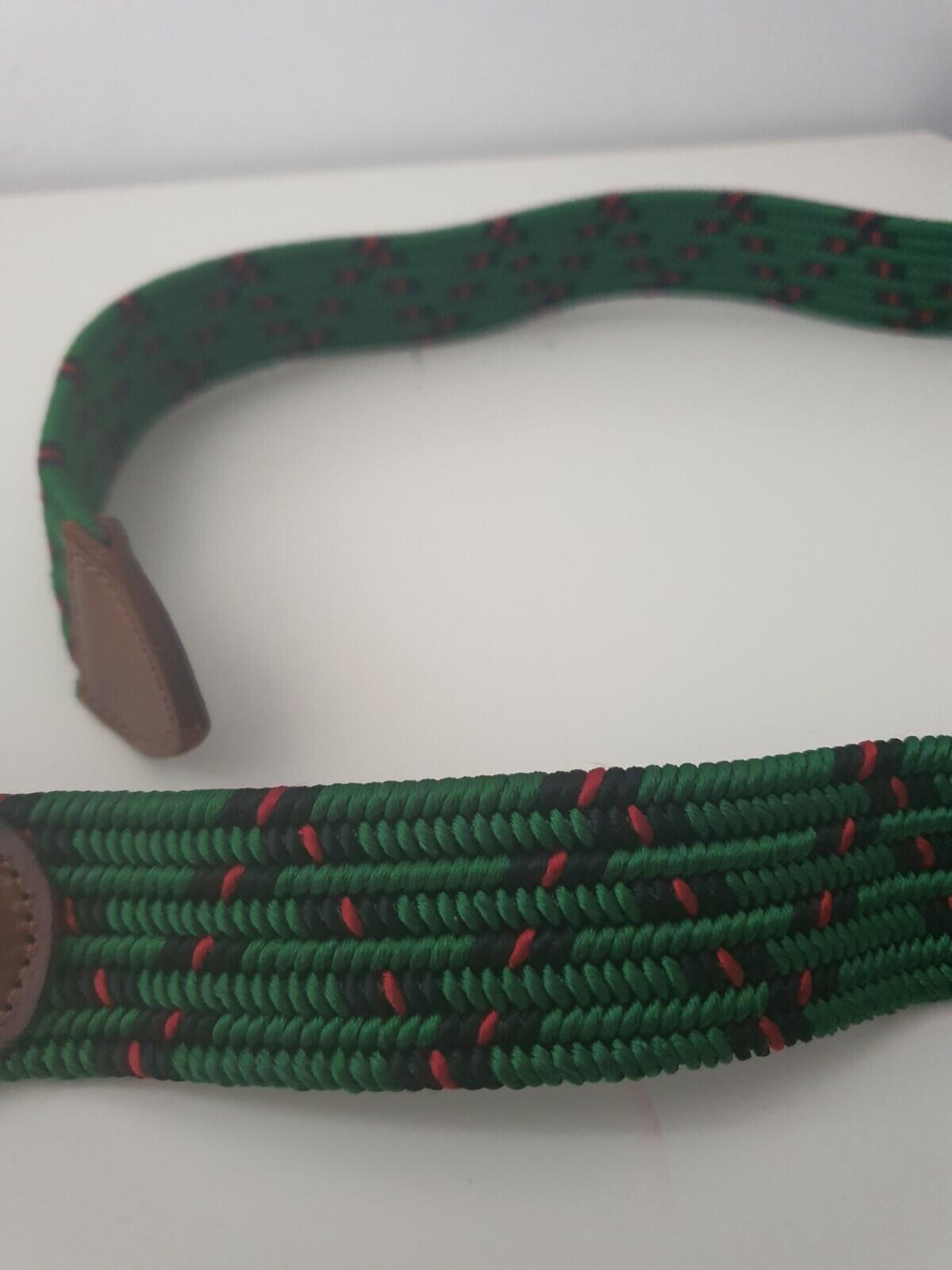 SS15 Supreme Webbed genuine leather viscose green belt size S/ M rubber webbing