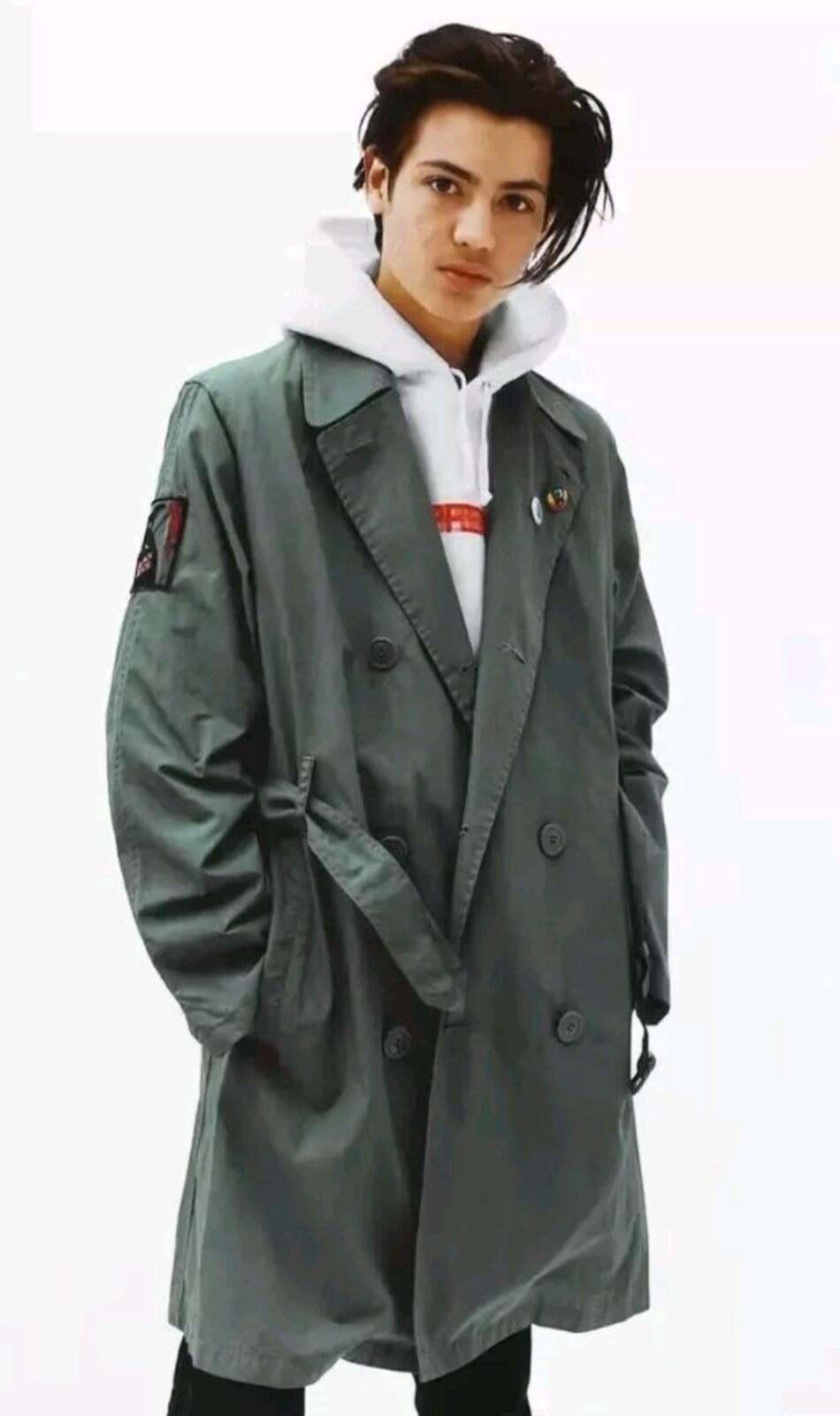 SS16 Supreme Belted Trench Coat Black Death Size S Small Water Resistant Jacket