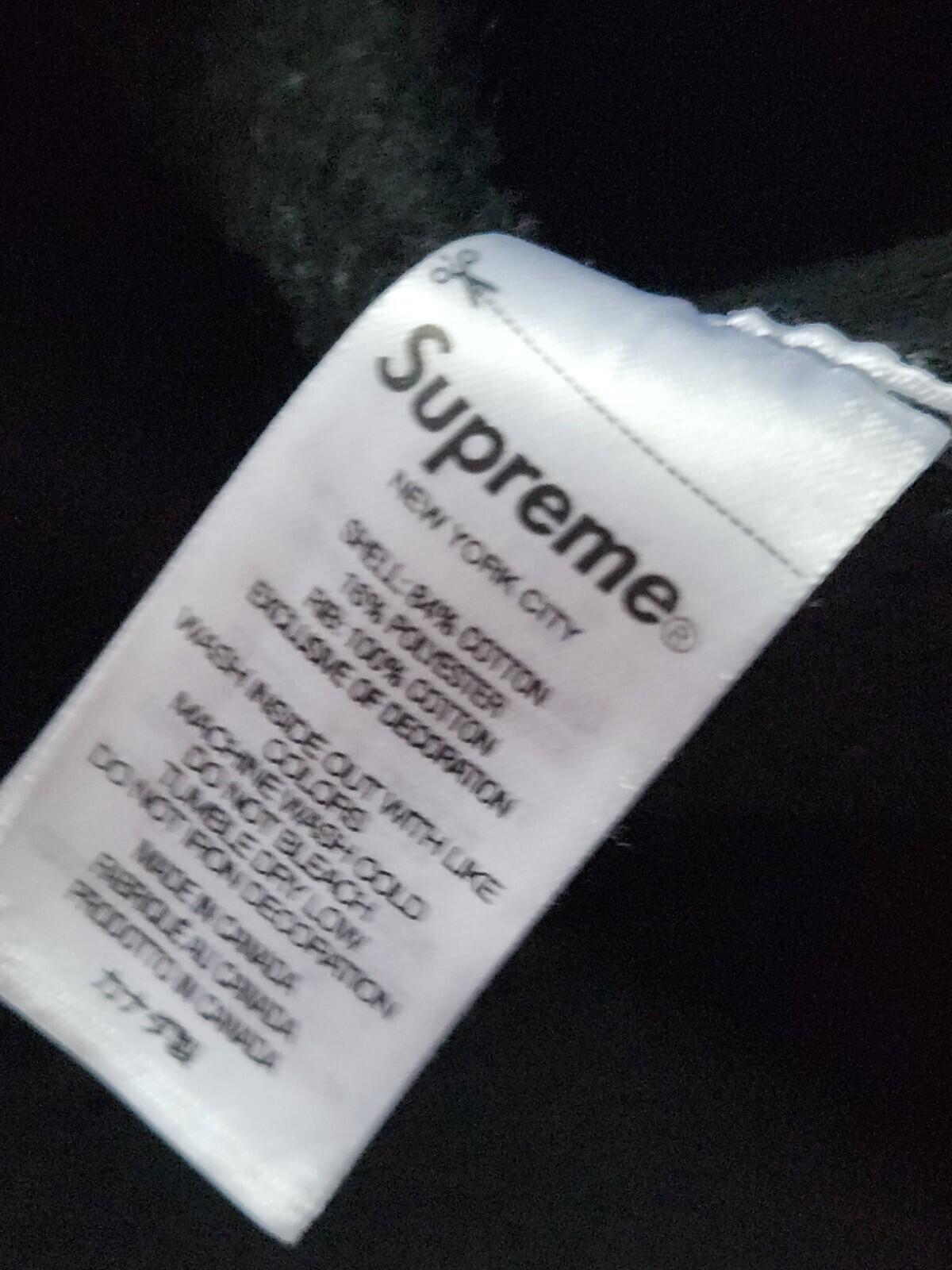 SS22 Supreme Raised Handstyle Kapuzenpullover Schwarz Größe L