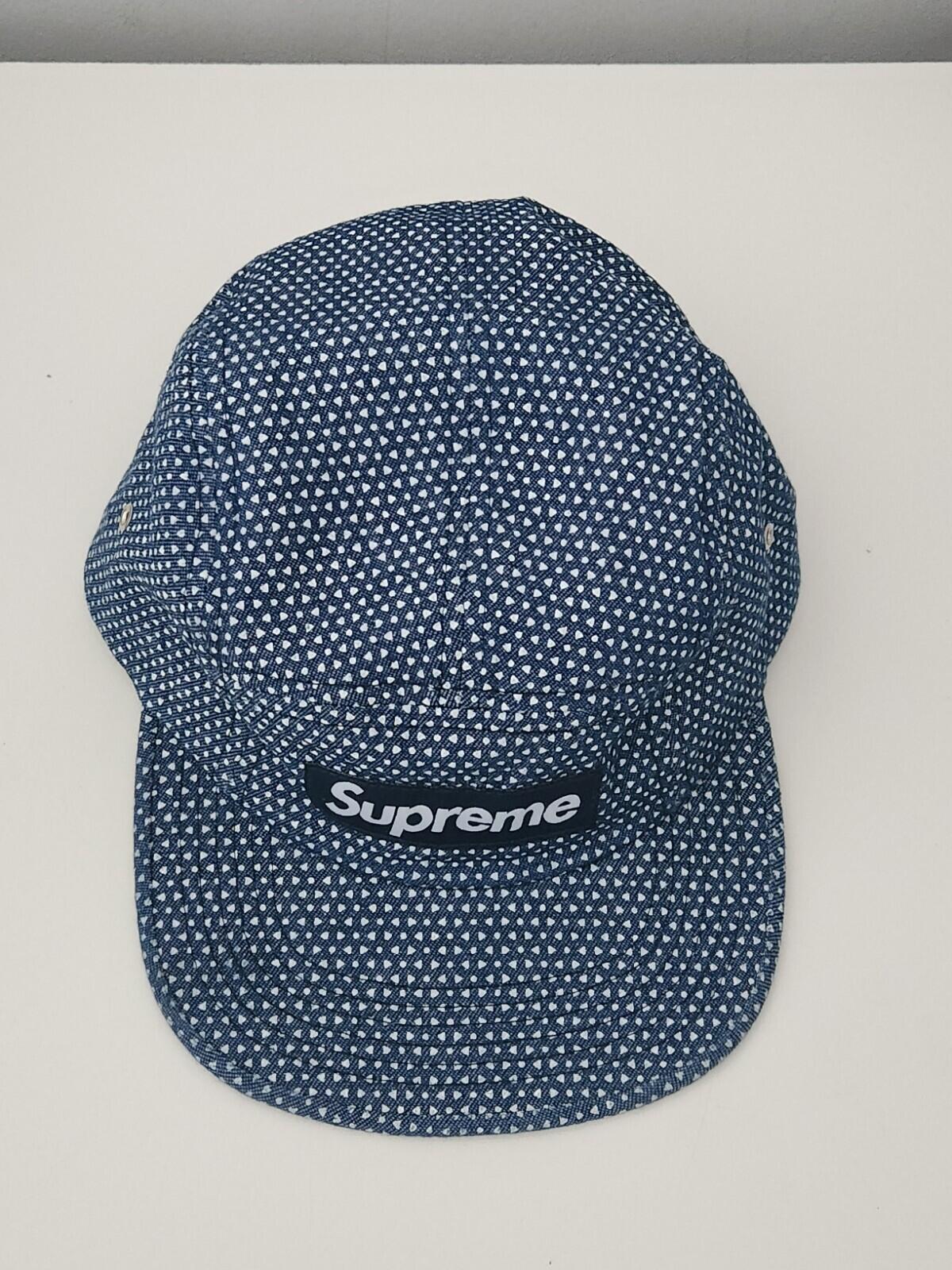 SS12 SUPREME Foulard Camp Cap Blue Box Logo Hut Selten Vintage 2012 Punkte Dreiecke