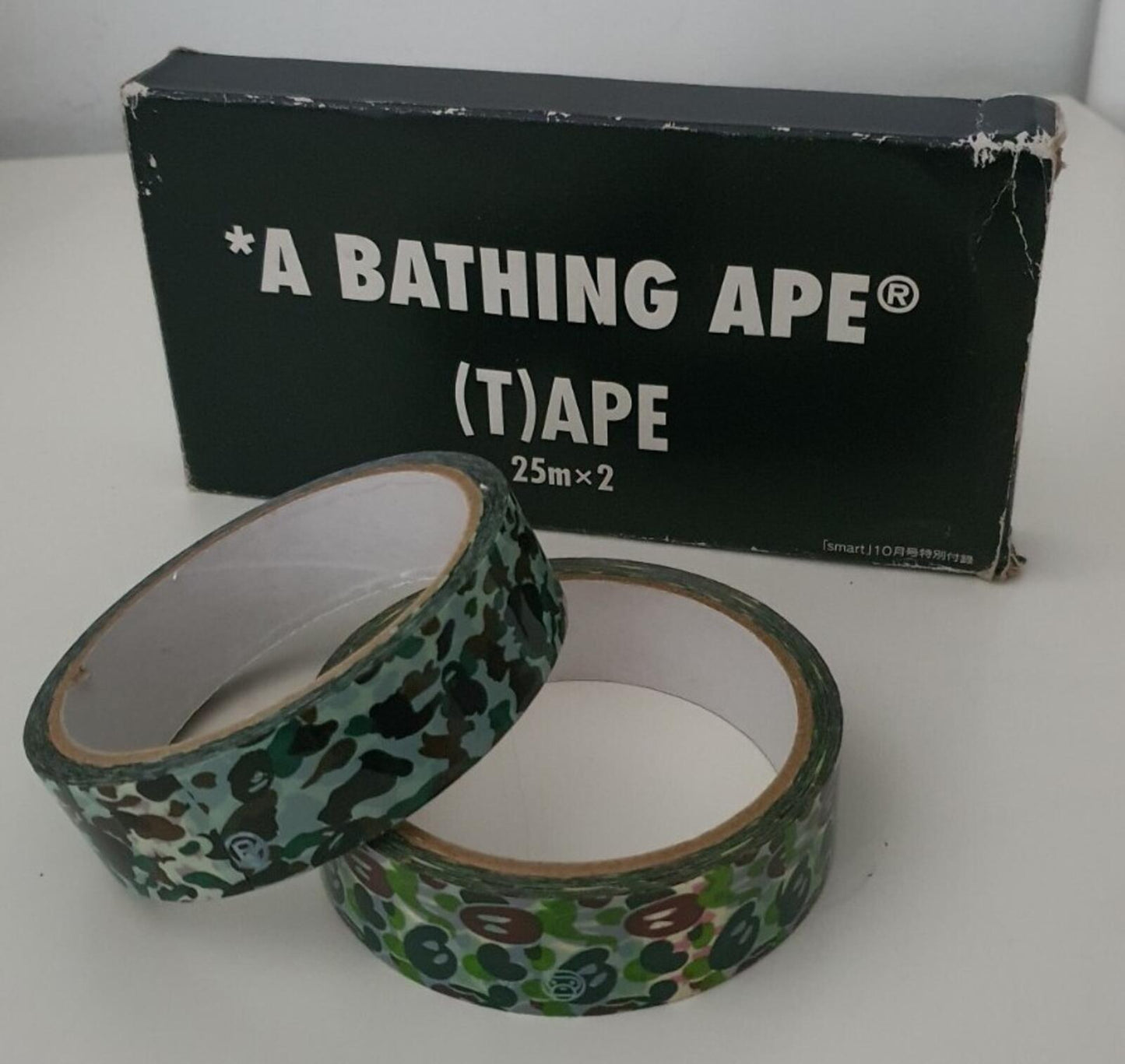 A BATHING APE camo T (APE) 2-pack 25m x 2 tape green camouflage vintage Rare