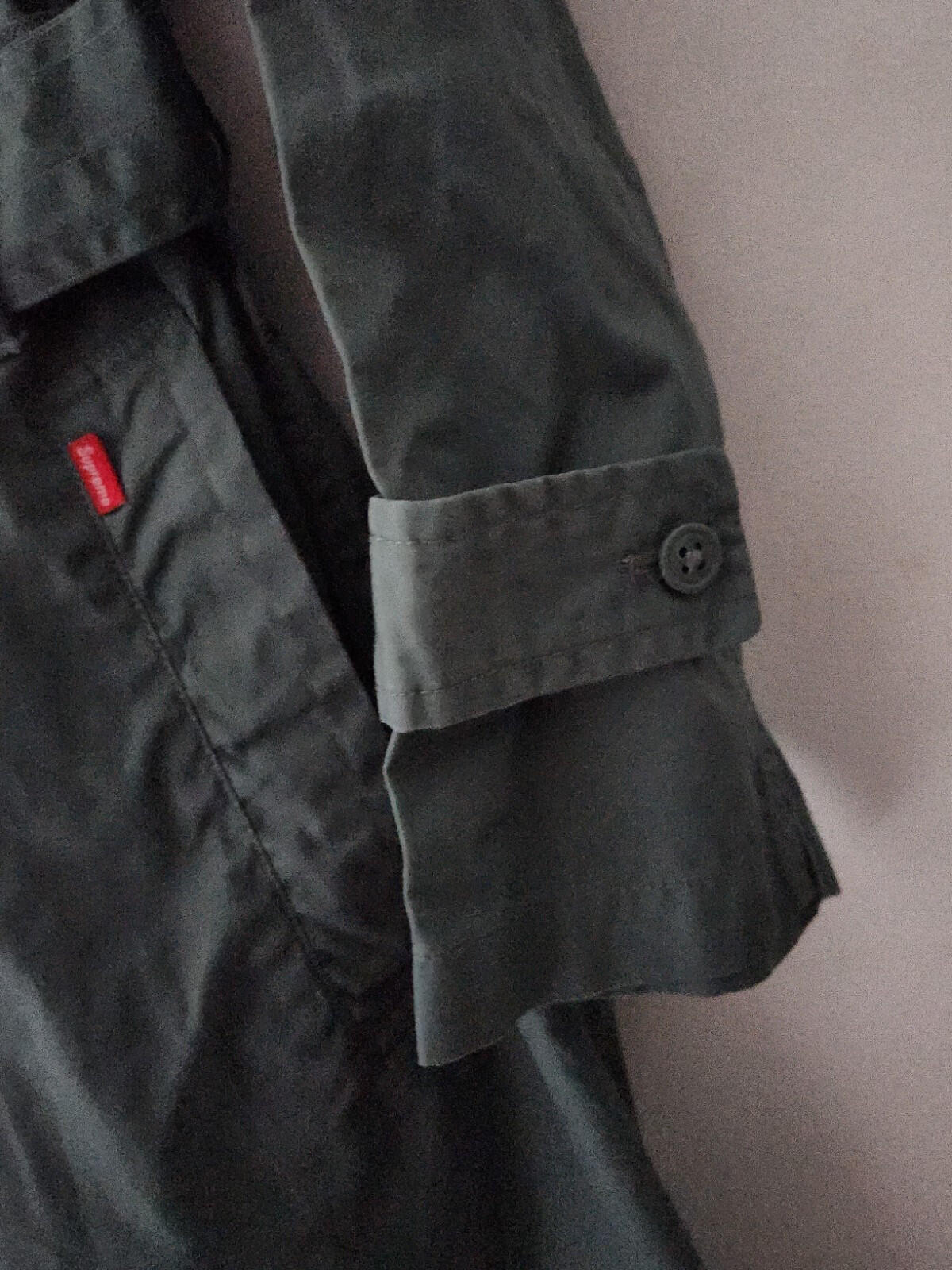 SS16 Supreme Belted Trench Coat Black Death Size S Small Water Resistant Jacket