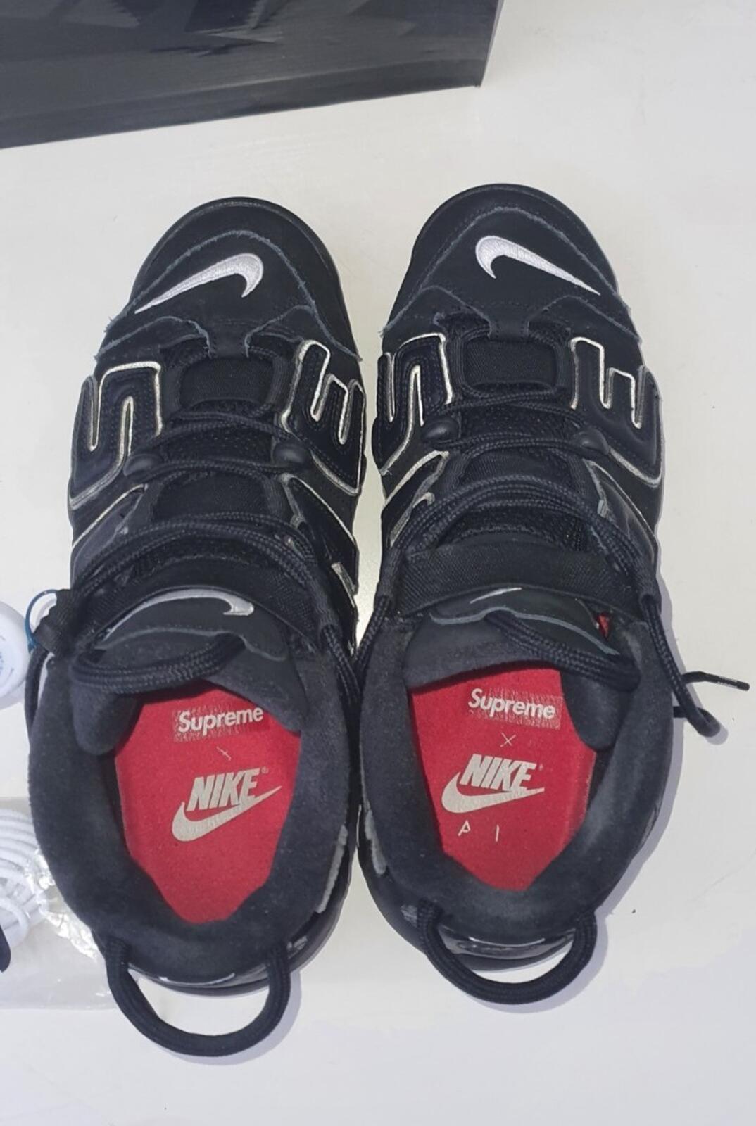 SS17 Supreme x Nike Air More Uptempo Schwarz UK 6.5 US 7.5 EUR 40.5 Los