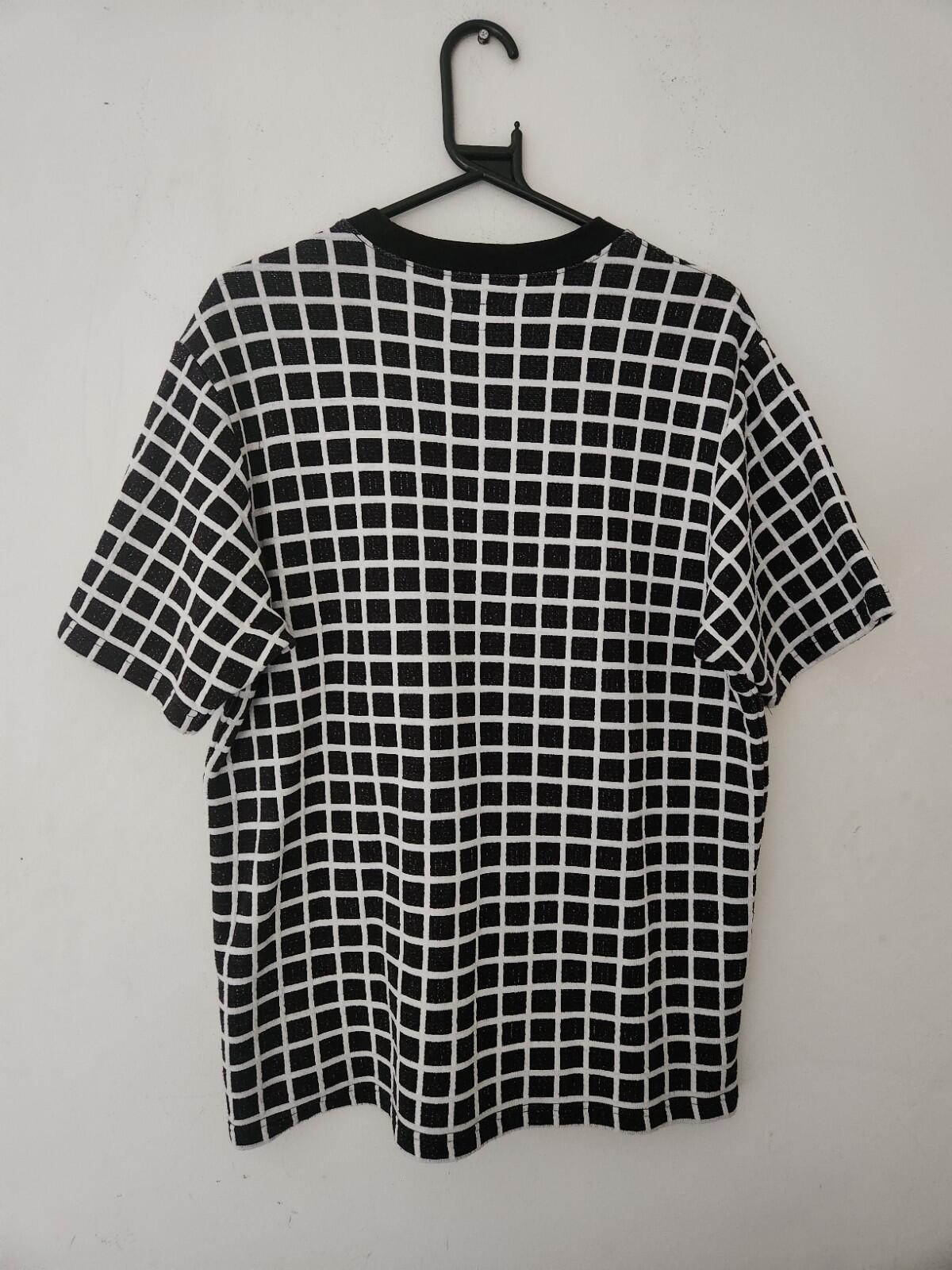 SS19 Supreme Grid Jacquard S/S Top medium M Kurzarm-T-Shirt schwarz weiß