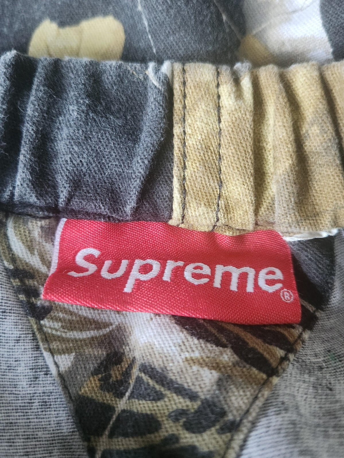 Pantalón de franela camuflaje FW17 Supreme Realtree talla S pequeño color negro