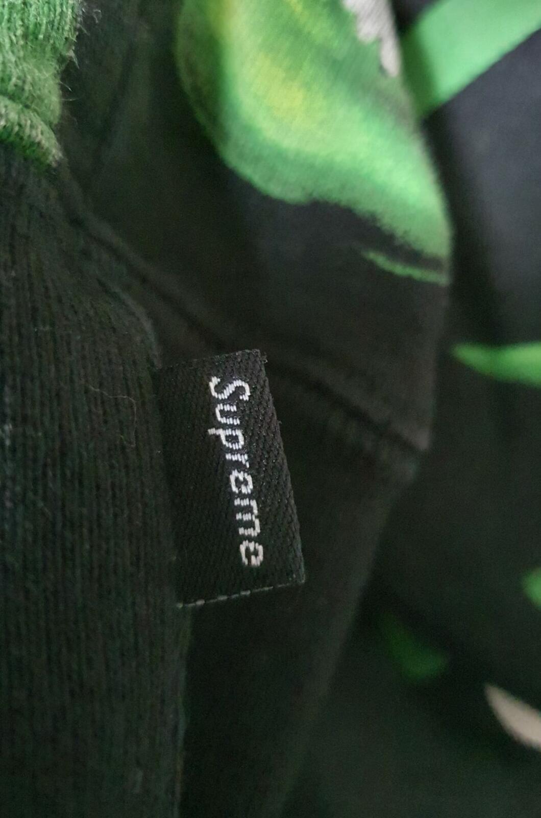 SS18 Supreme Skull Pile hooded sweatshirt L large glow in the dark hoodie green