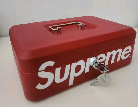 FW17 Supreme lock box red metal 2 keys Accessory Storage Red Powder Coated Iron