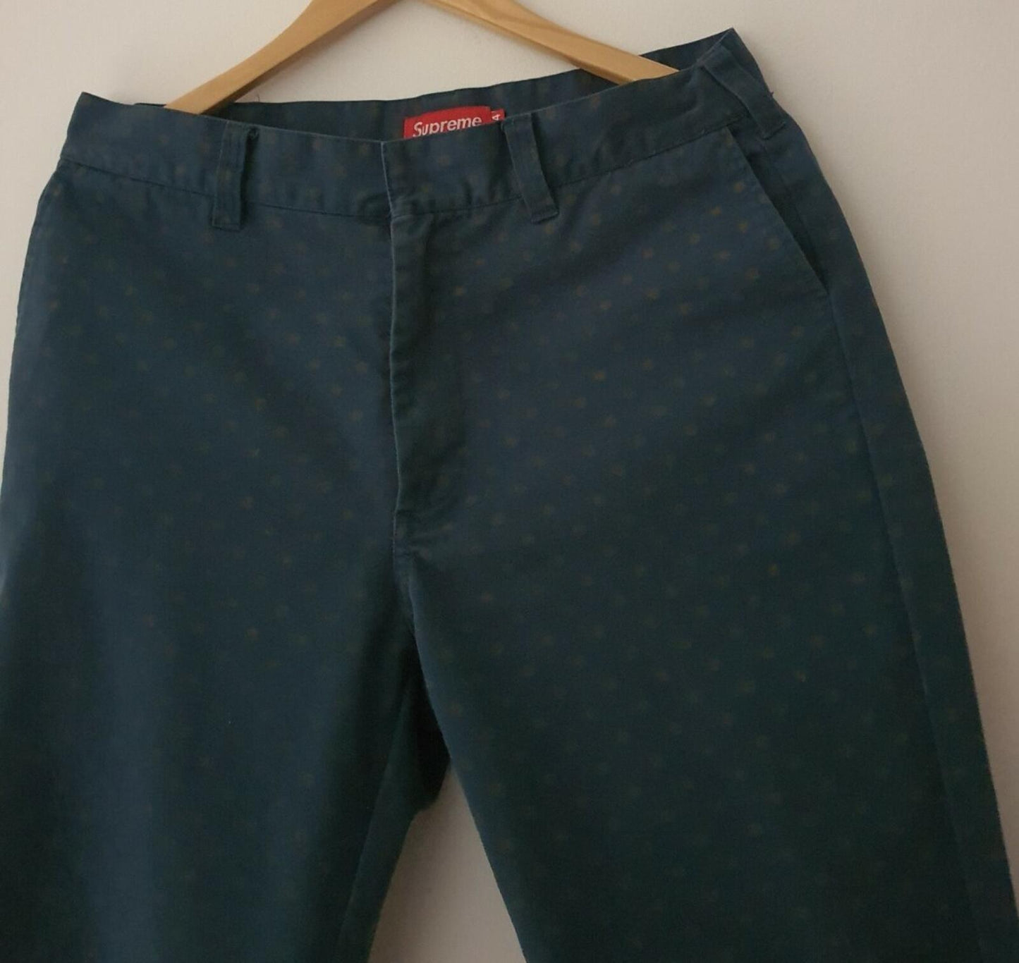 FW18 Supreme Work Pant Light Navy Polka Dot Size 32 W32 L30