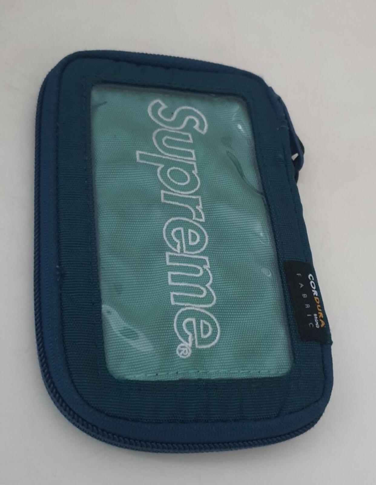 FW19 Supreme dark teal small zip pouch cordura nylon bag Water resistant wallet