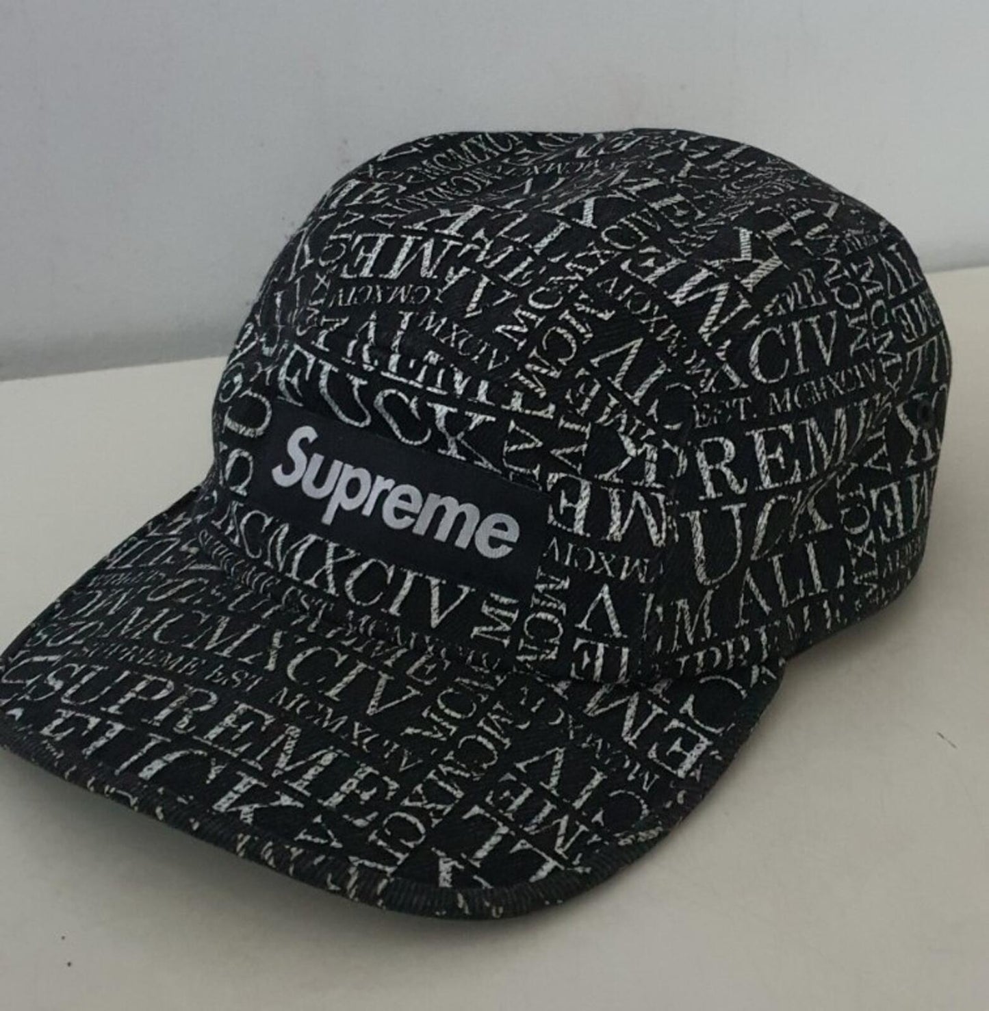 FW15 Supreme F UCK EM' ALL Denim Camp Cap Schwarz