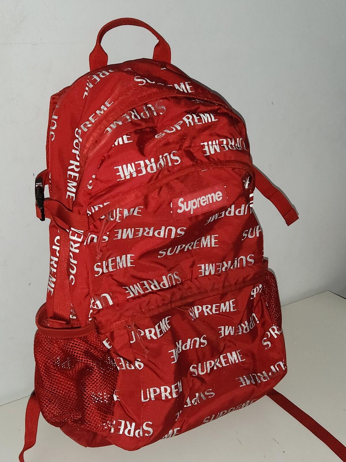 FW16 Supreme 3M Reflective Repeat Rucksack Rot