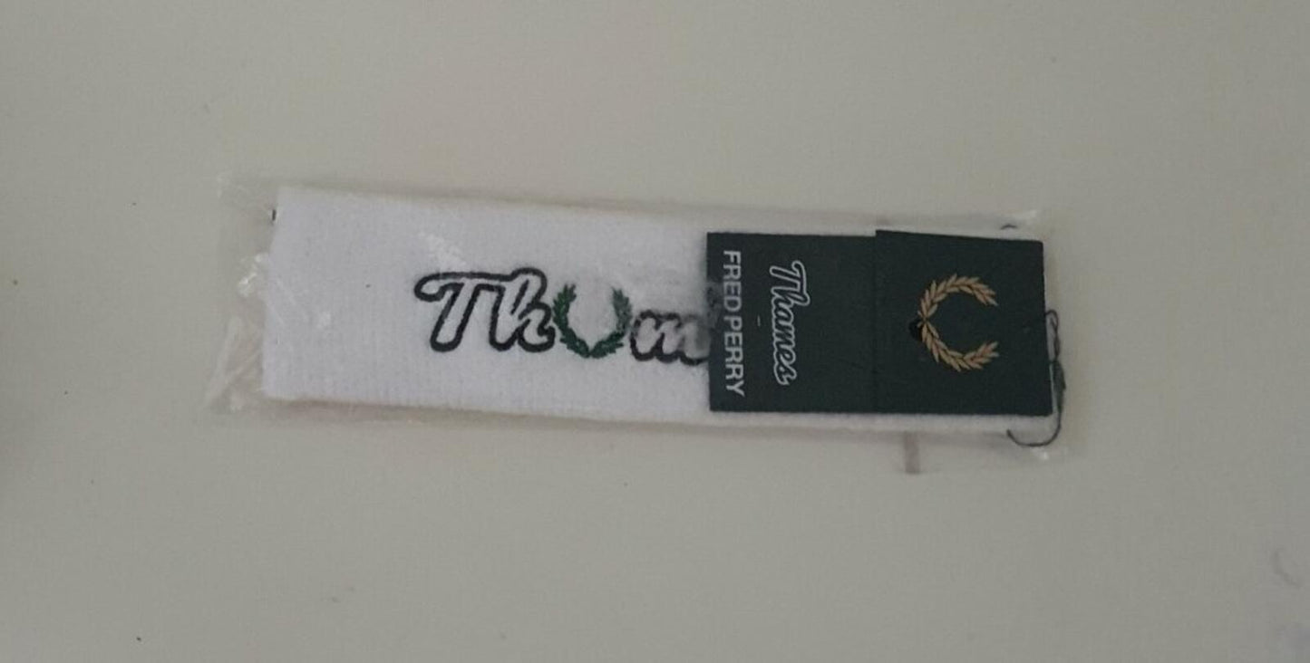 SS17 Fred Perry X Thames London Towelling Headband white