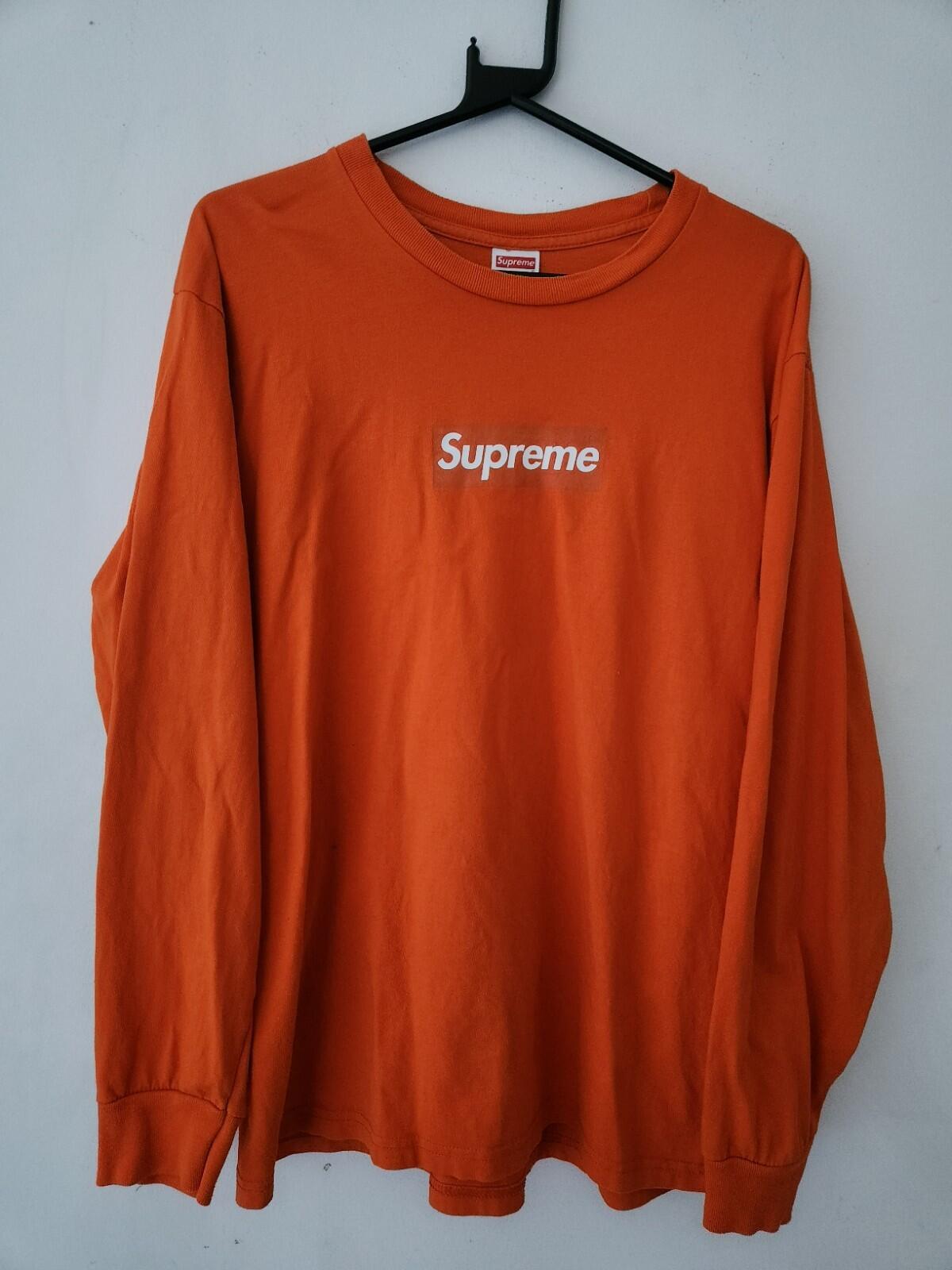 HW20 Supreme Box Logo Langarmshirt orange Größe M Oberteil